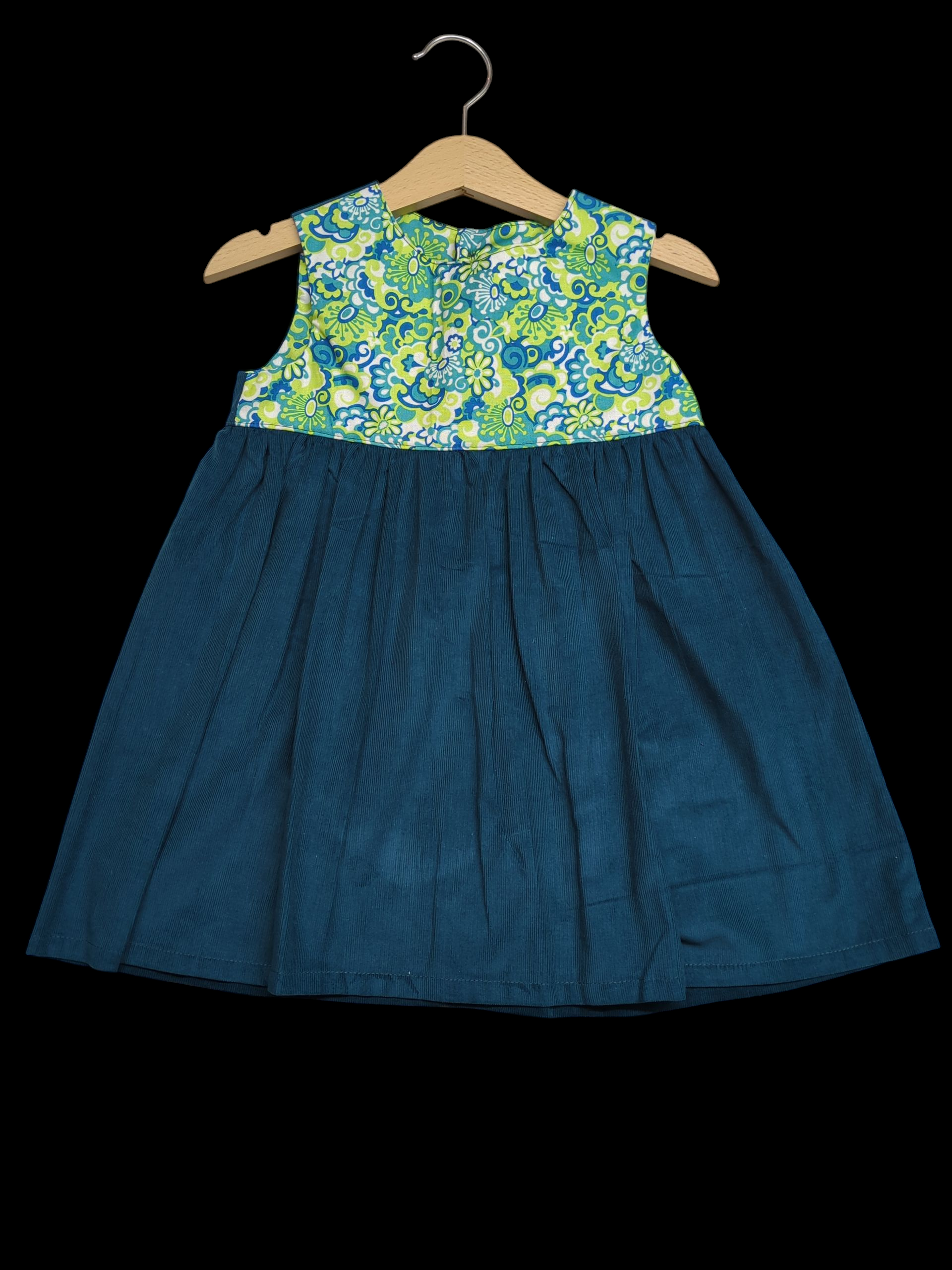 Blue cord retro yoke 2-3yrs