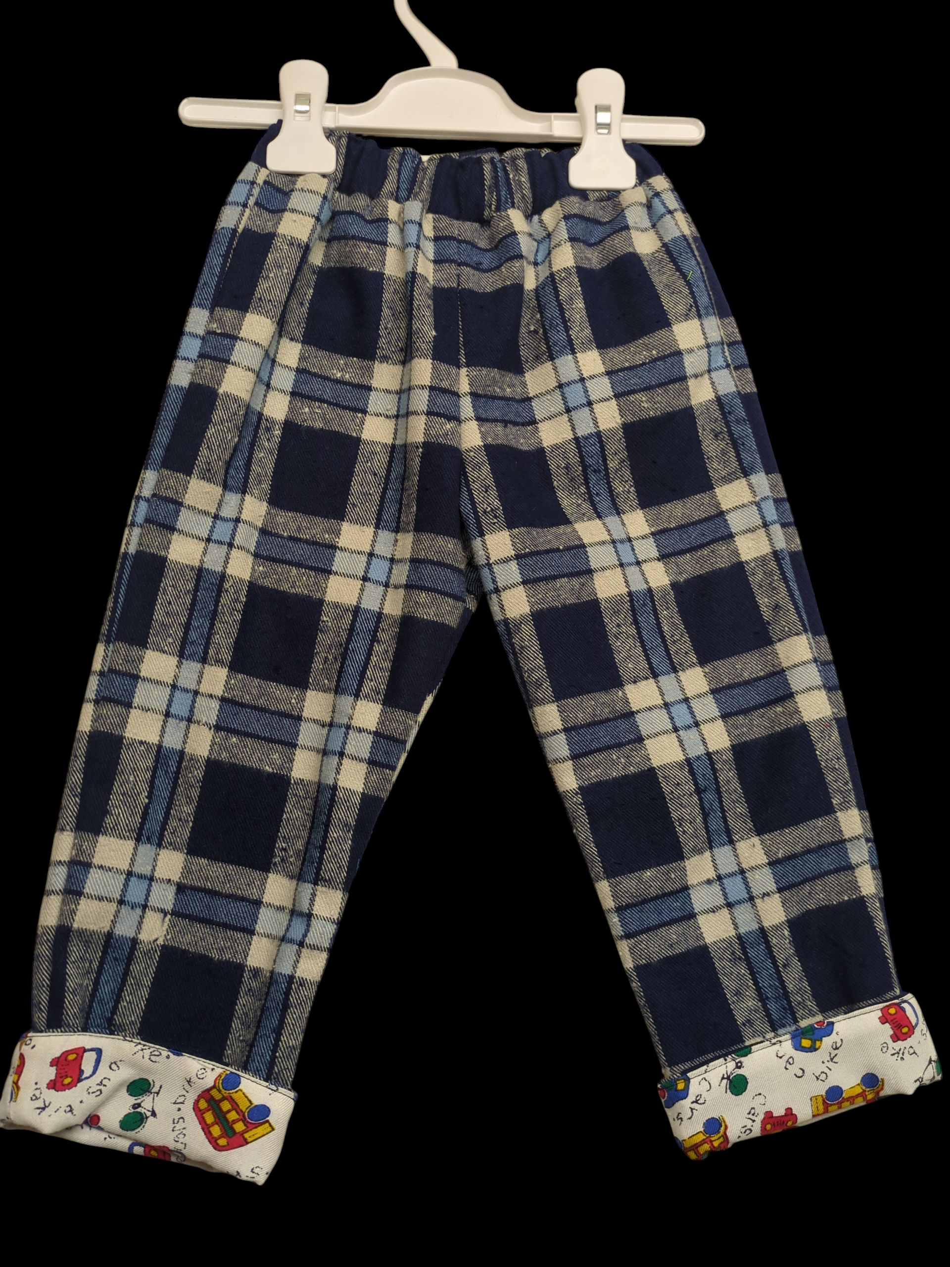 Blue check vehicle lining 2-3yrs