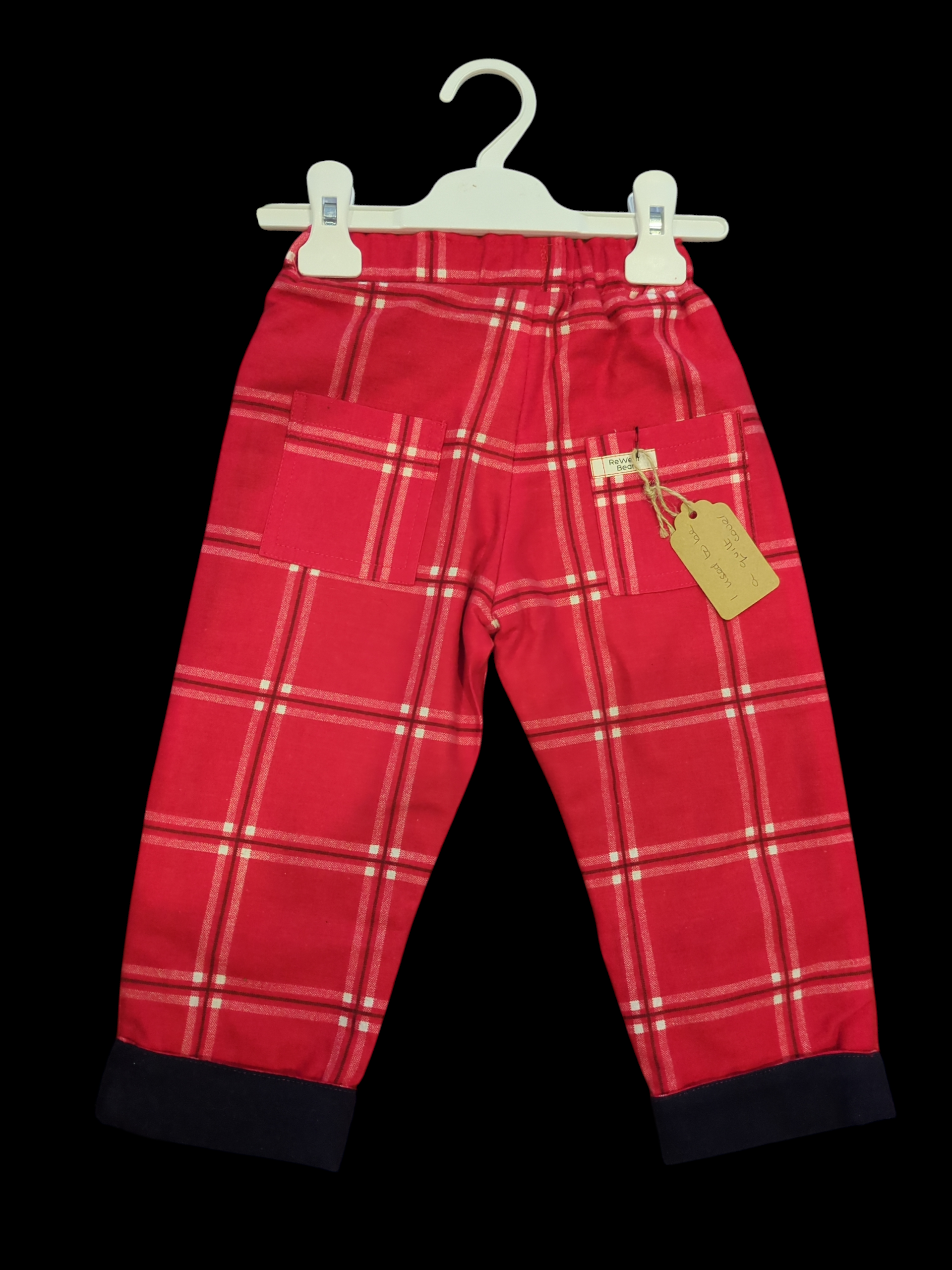 SM Brushed cotton red check and blue lining 