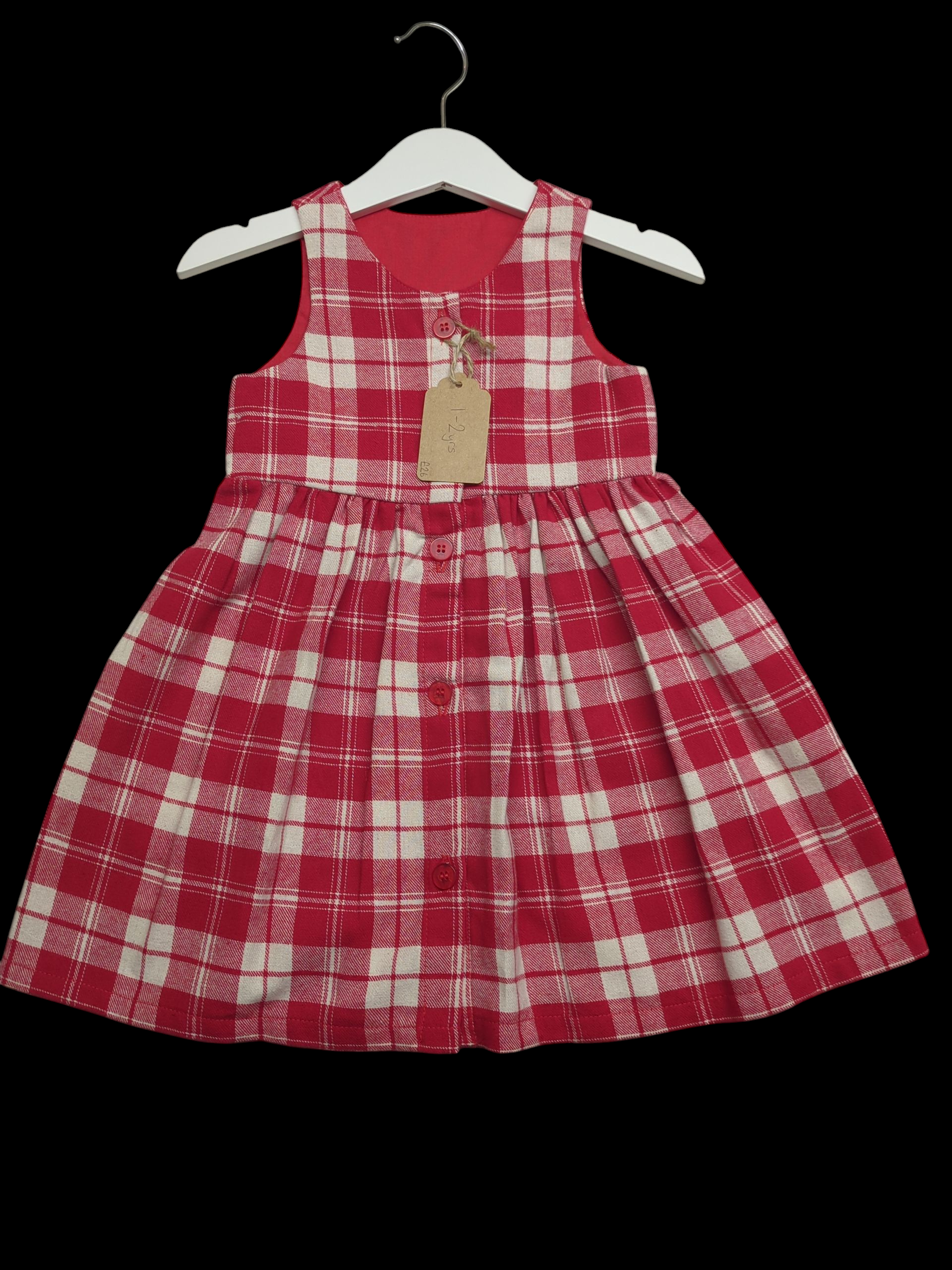 Red and white check 1-2y
