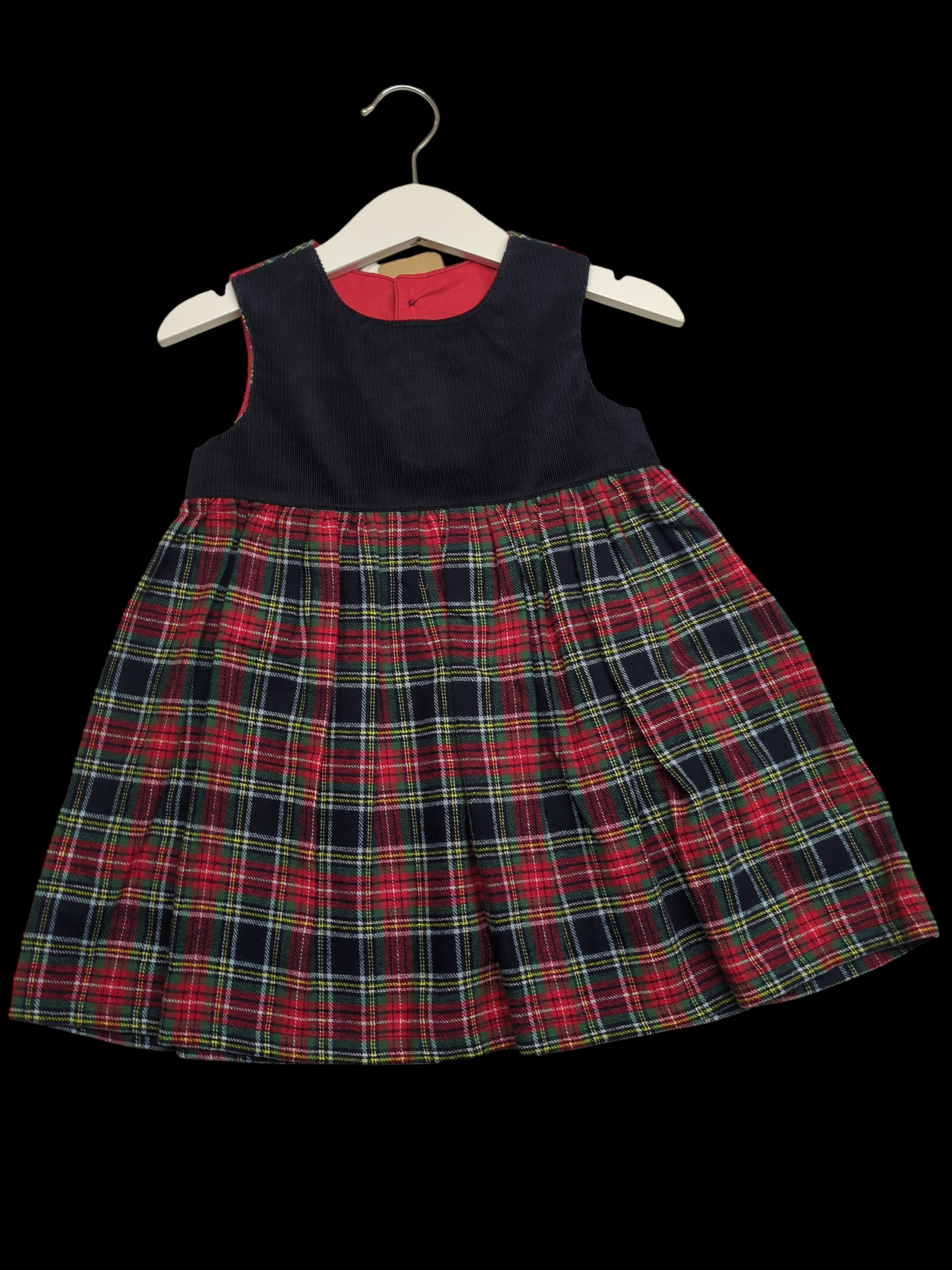 Black cord with check skirt 1-2y