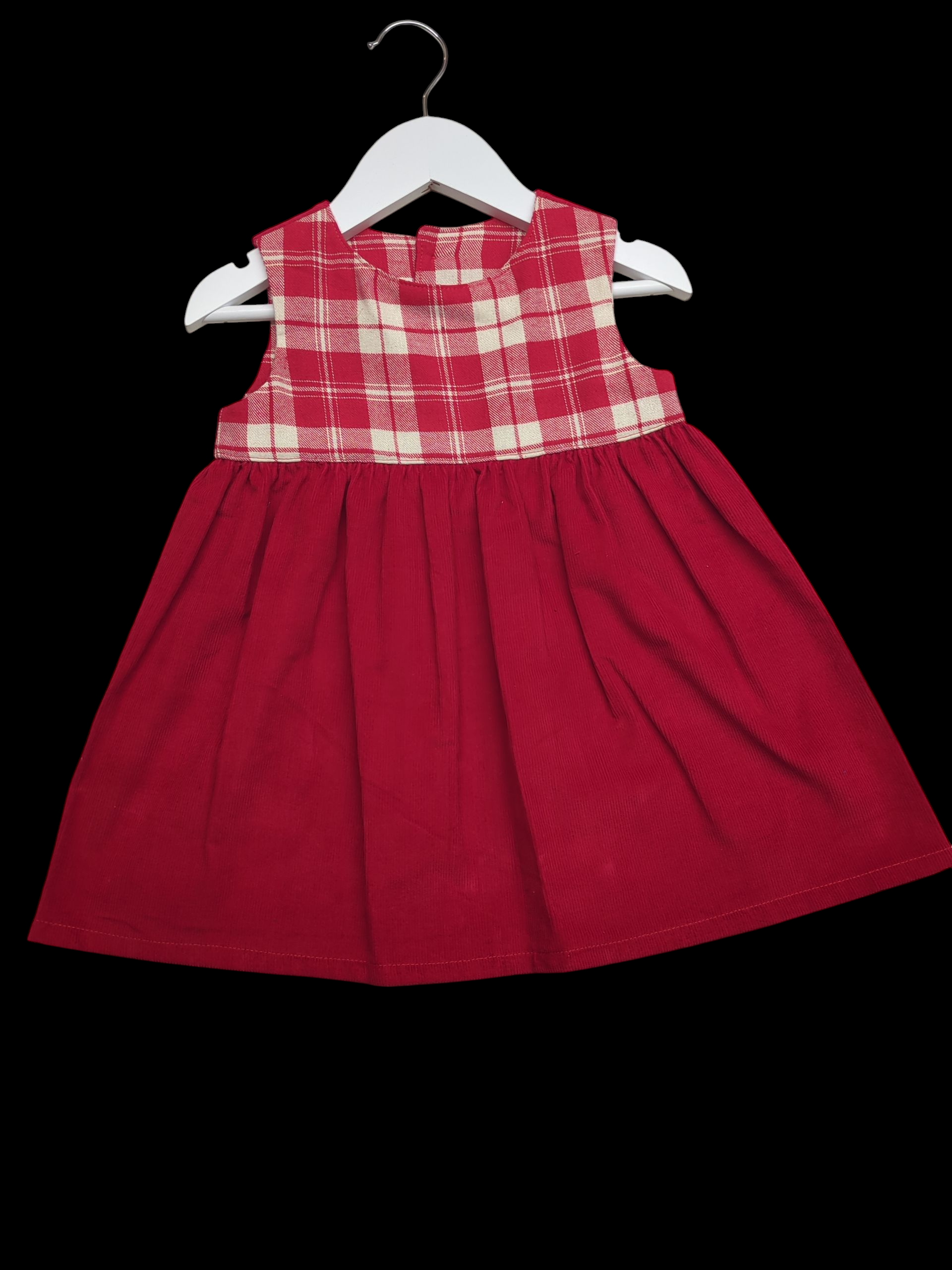 Red and white check with red cord 1-2y