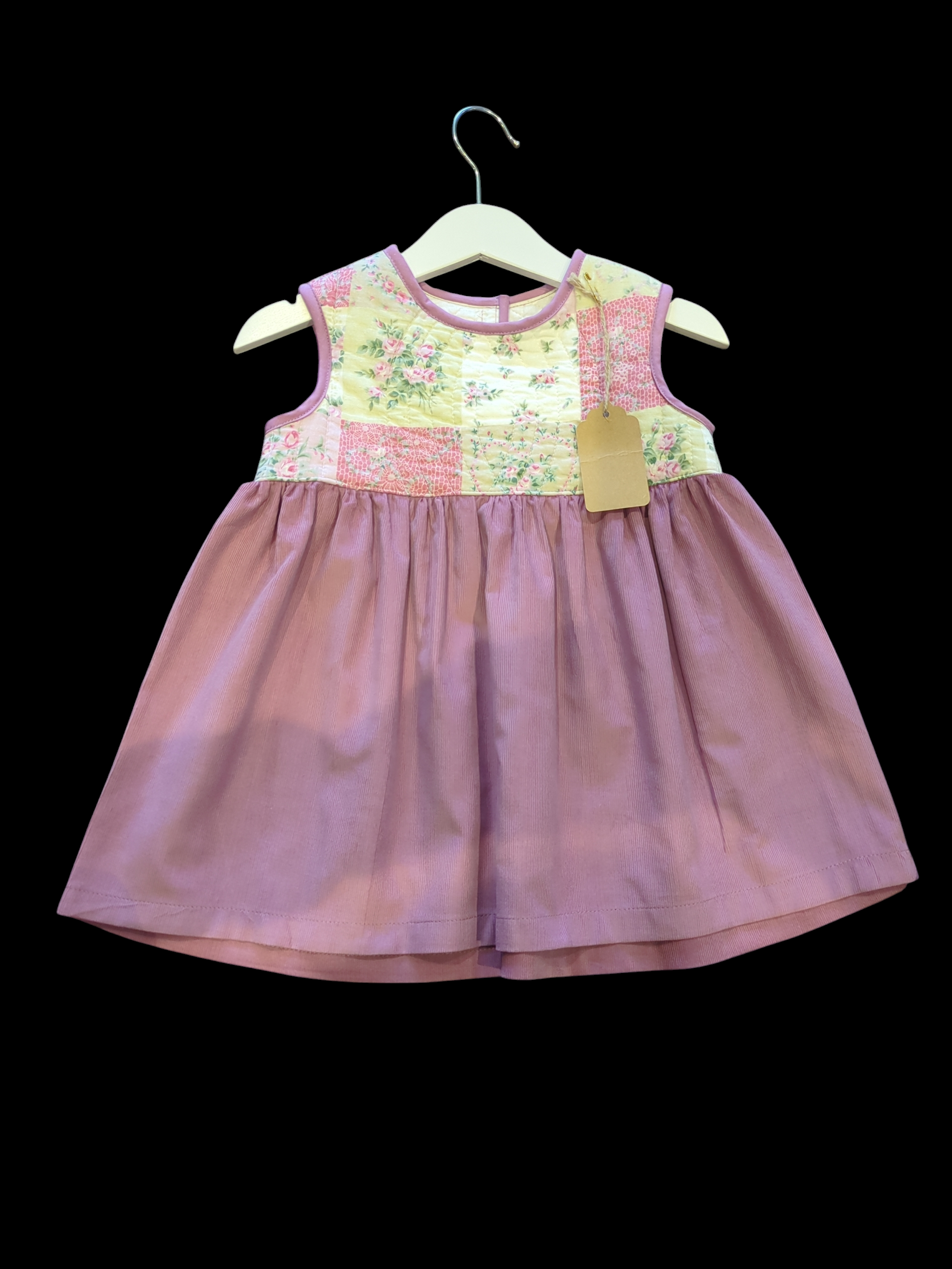 Pink cord skirt and quilted bodice 6-12m