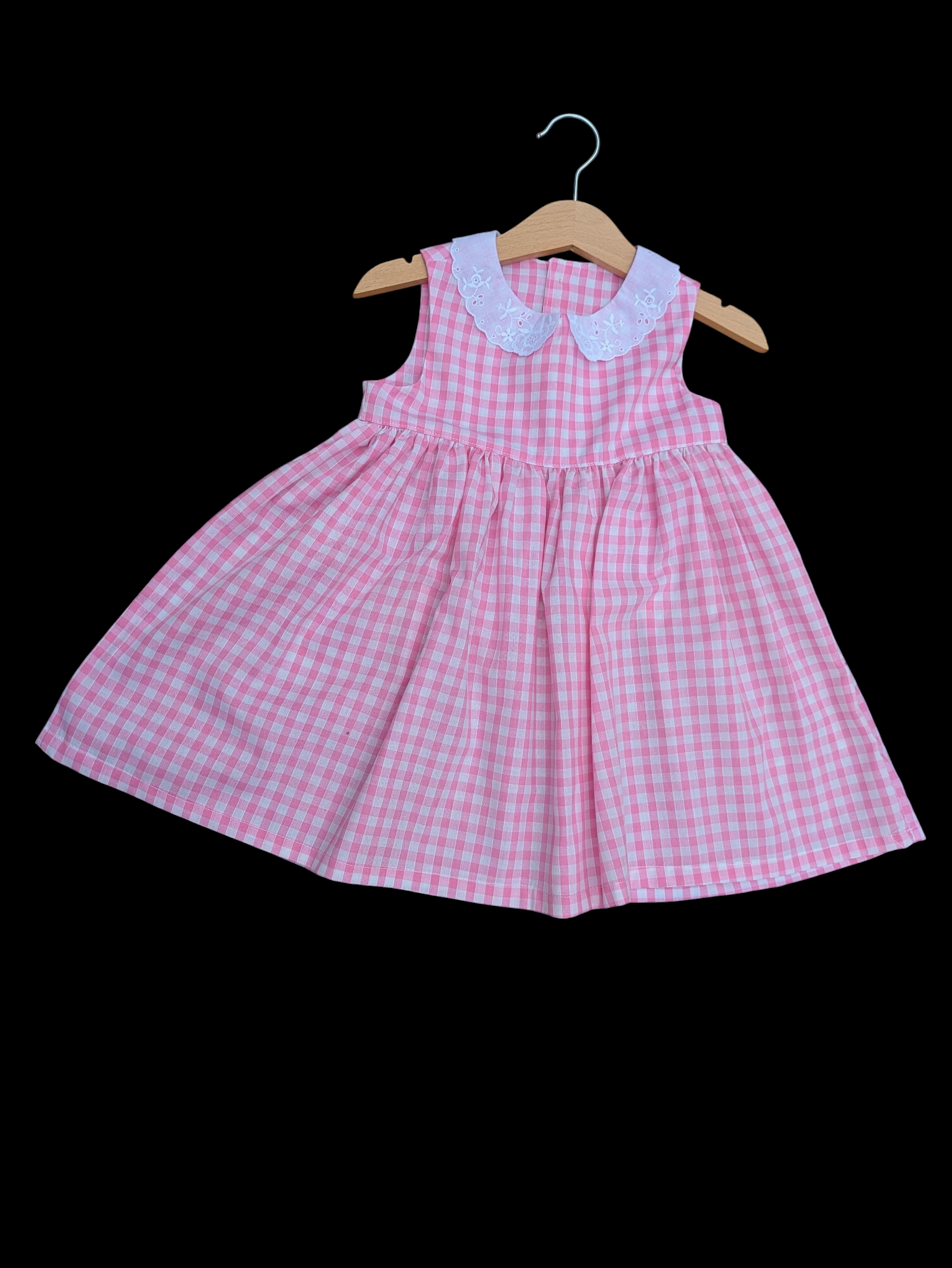 Pink check with collar 2-3yrs