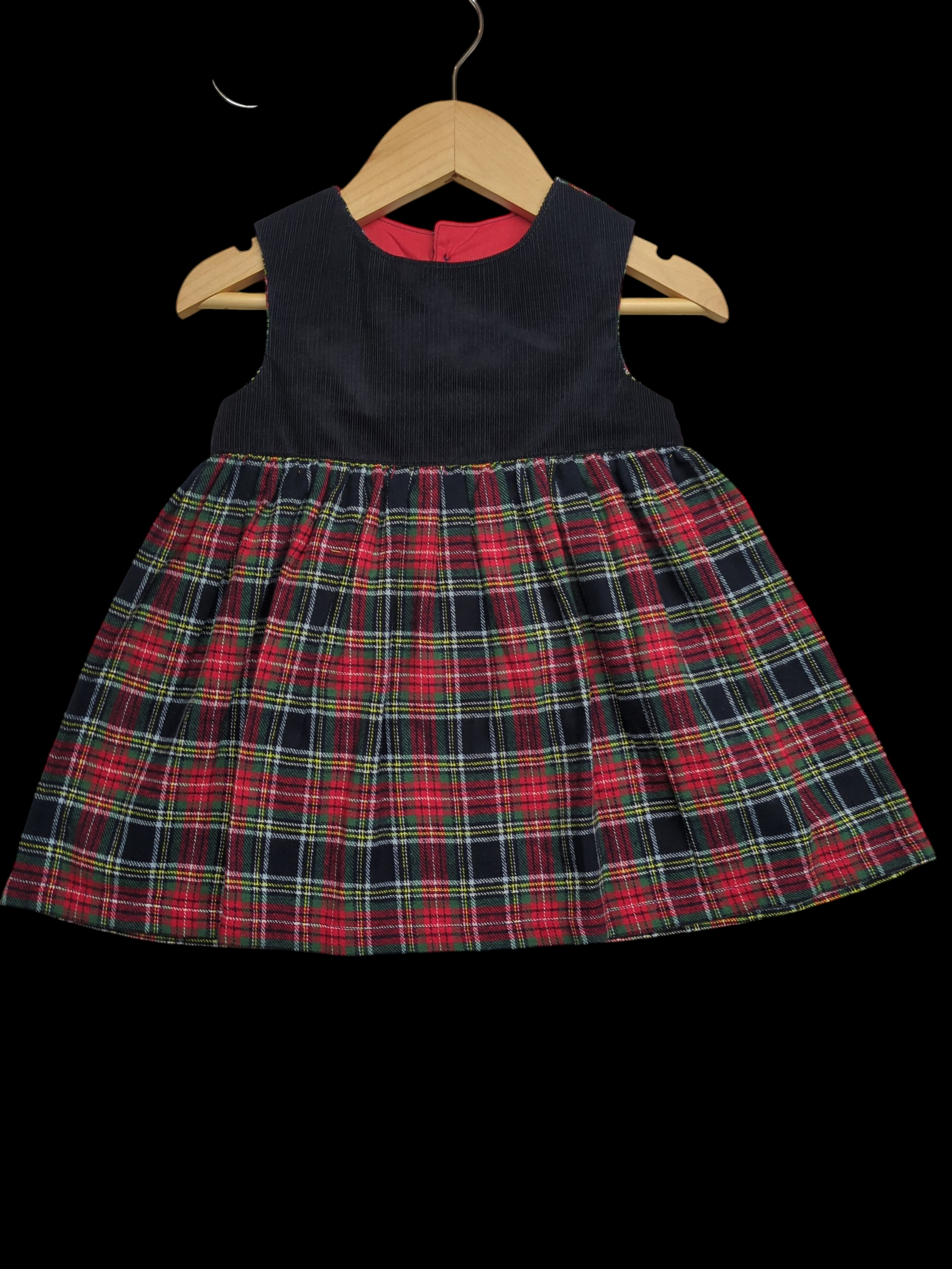 Black cord tartan skirt 6-12m