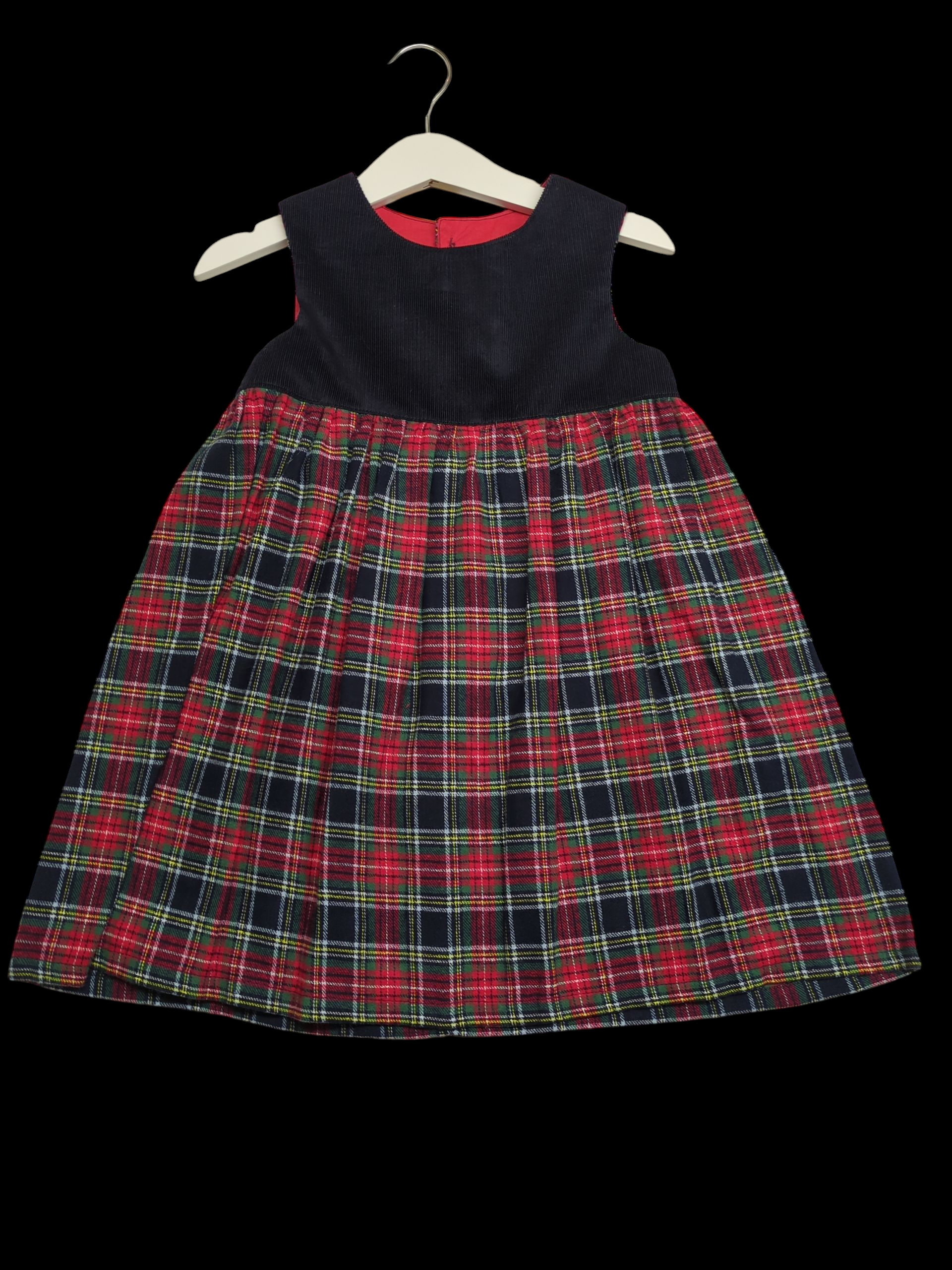 Navy blue yoke with tartan skirt 3-4