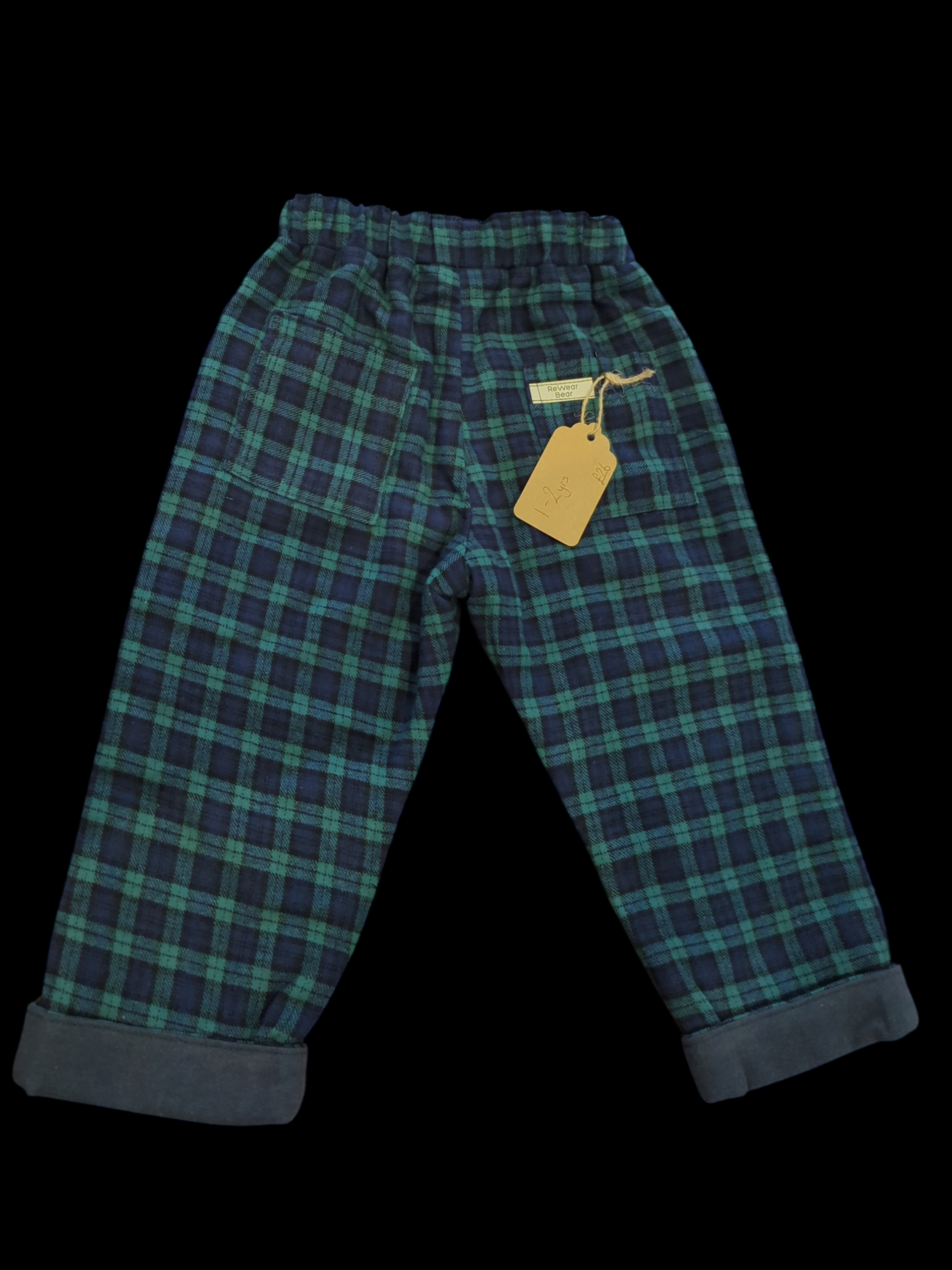 Blue brushed cotton check 1-2yrs