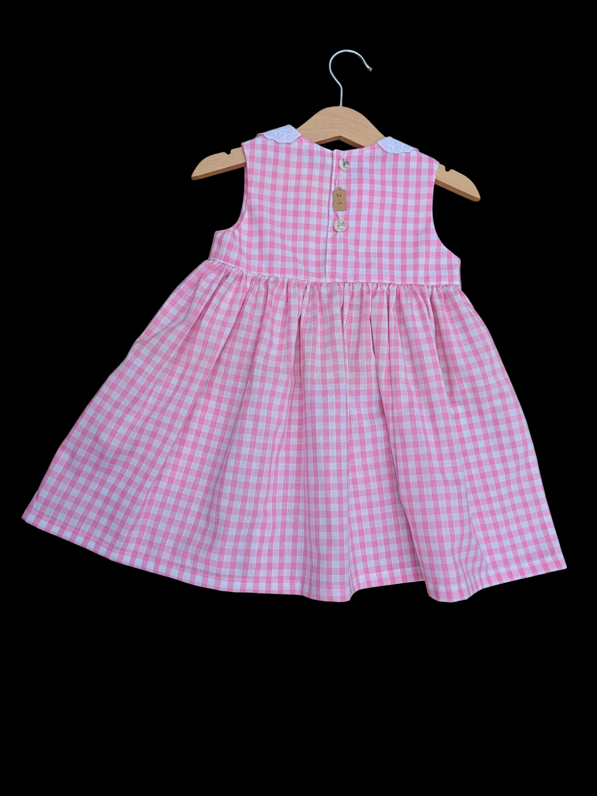 Pink check with collar 2-3yrs