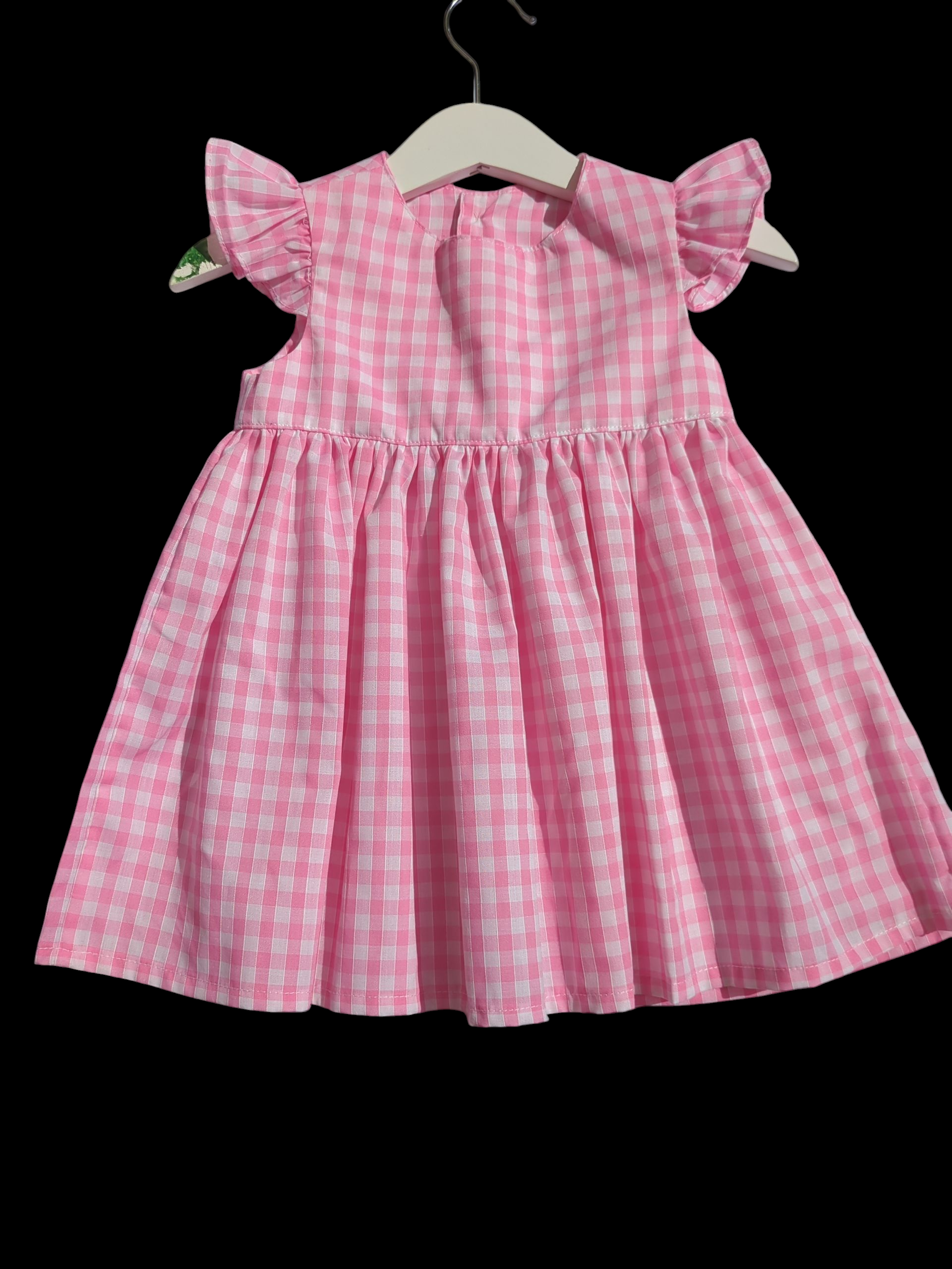 Pink gingham 6-12m