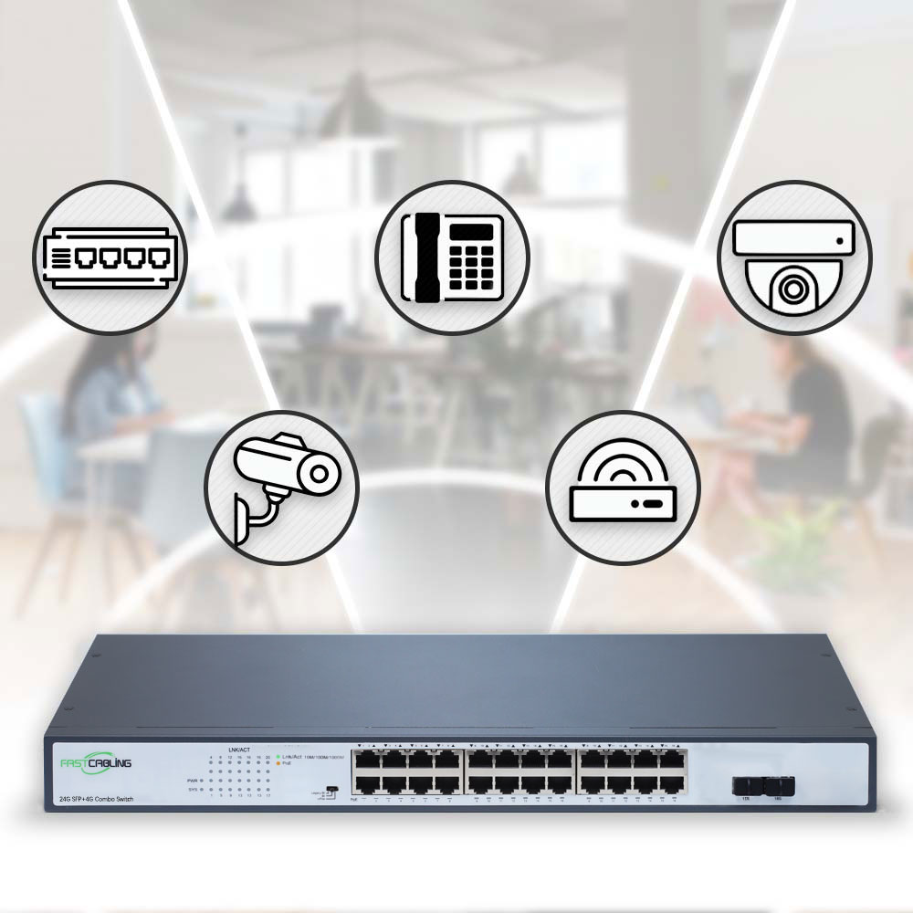 24-Port PoE+ Switch with 2 Gigabit Uplink Ports