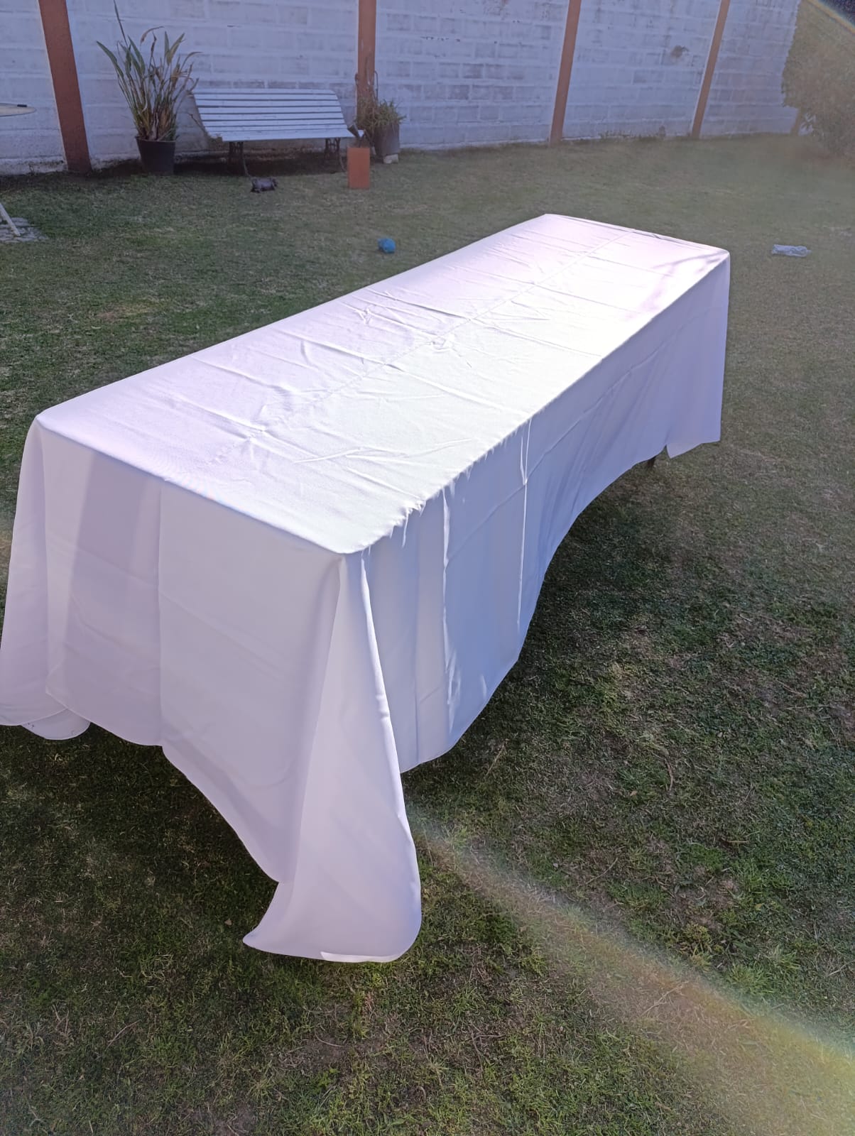 Mantel rectangular blanco