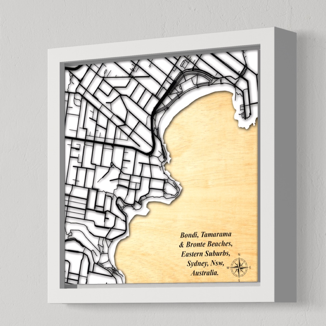 Sydney, Bondi, Tamarama, Bronte, Nsw Australia (White Land, Black Roads)