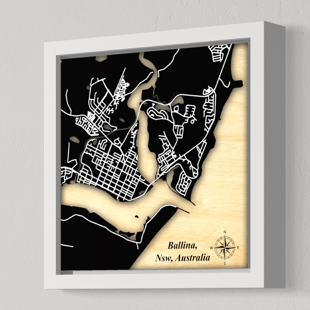 Ballina Town, Nsw Australia (Black Land / White Roads)