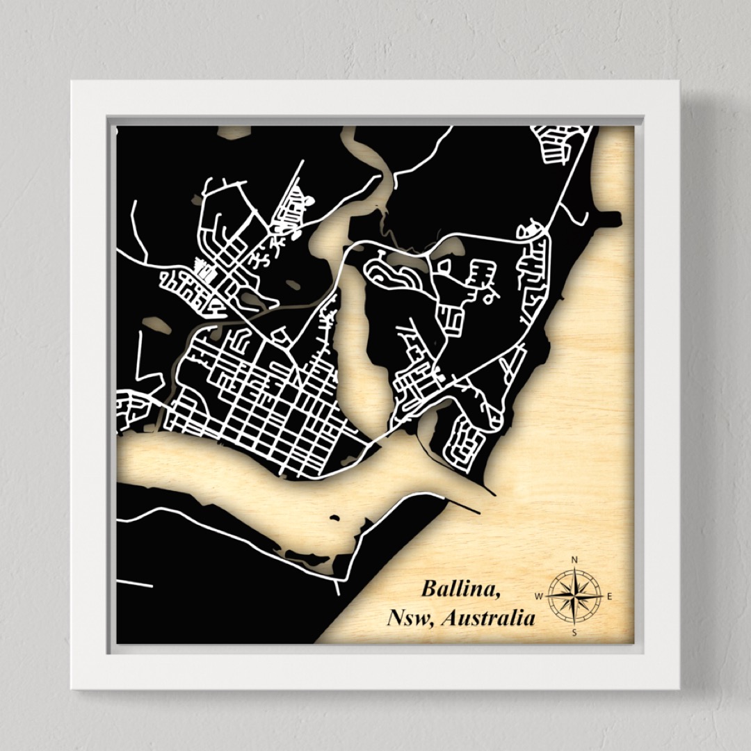 Ballina Town, Nsw Australia (Black Land / White Roads)