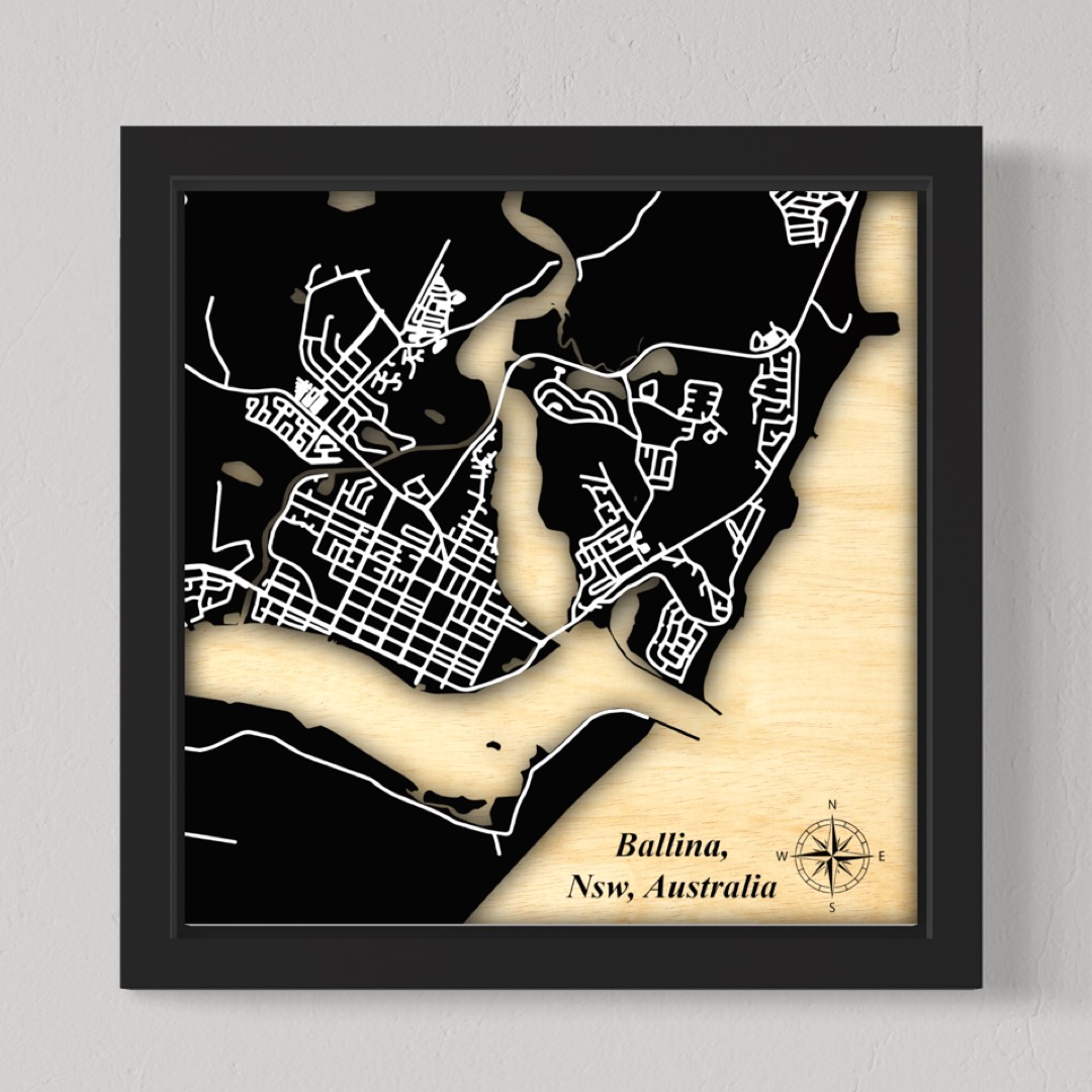 Ballina Town, Nsw Australia (Black Land / White Roads)