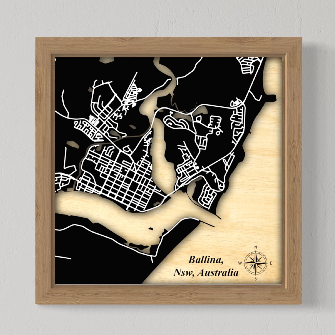 Ballina Town, Nsw Australia (Black Land / White Roads)