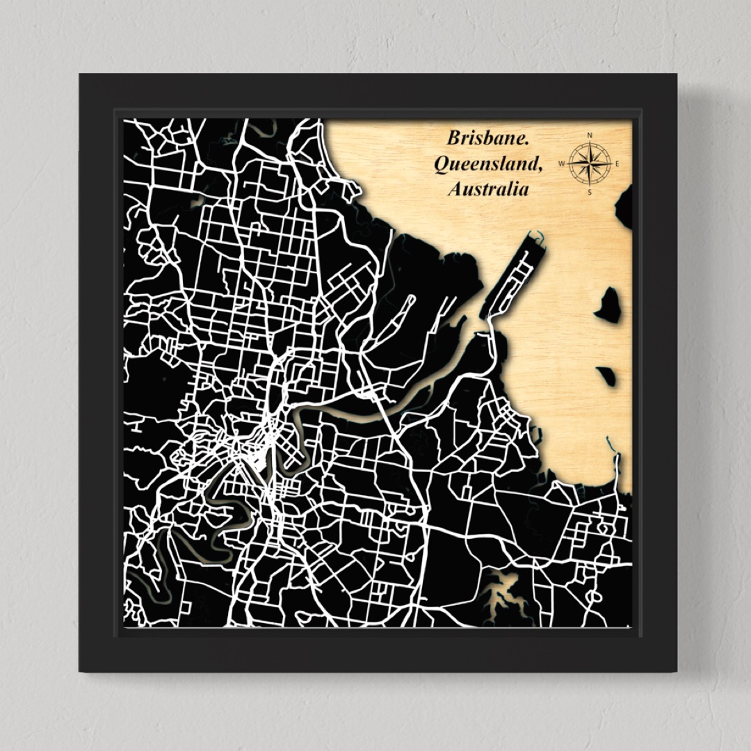 Brisbane City, Qld,  Australia (Black Land / White Roads)