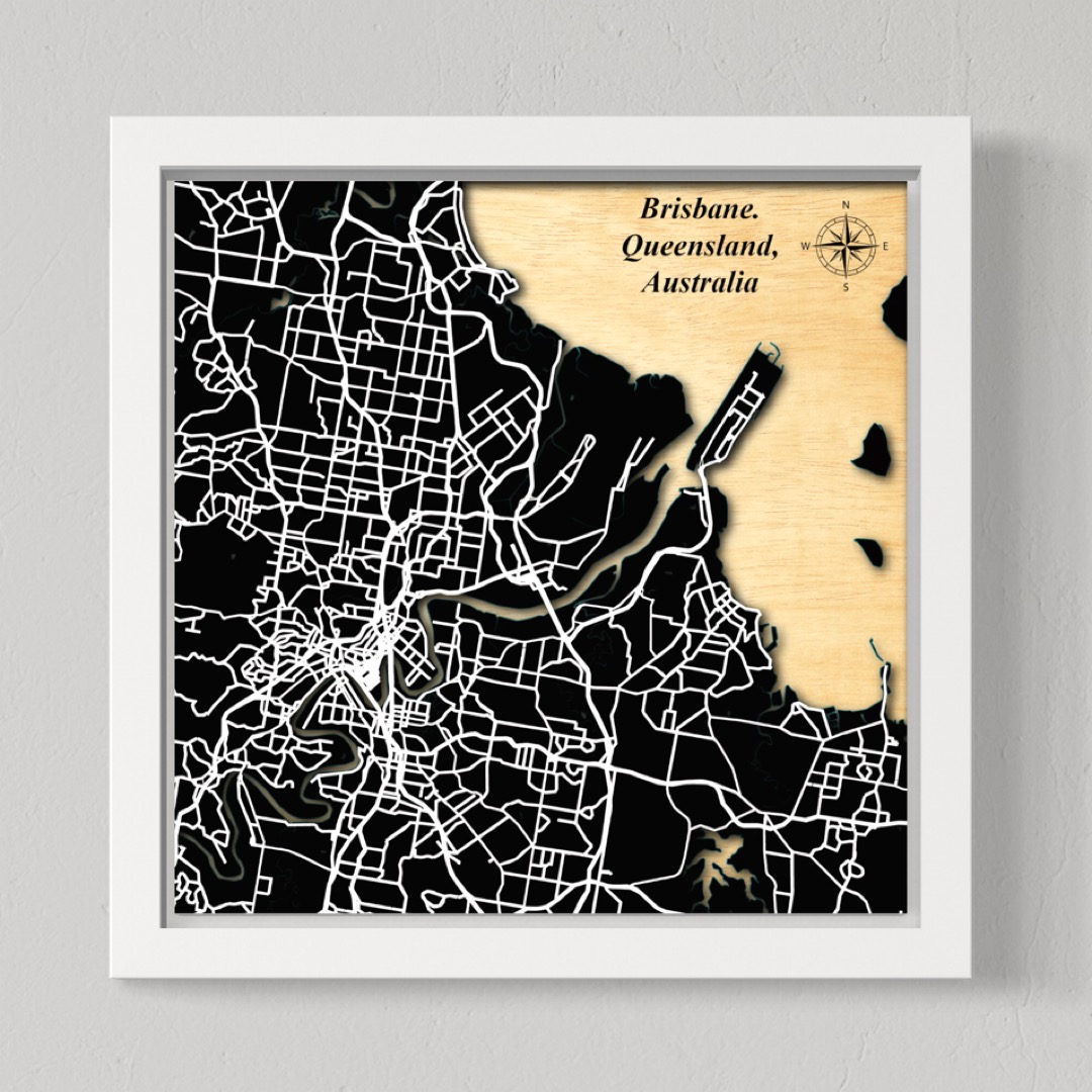 Brisbane City, Qld,  Australia (Black Land / White Roads)