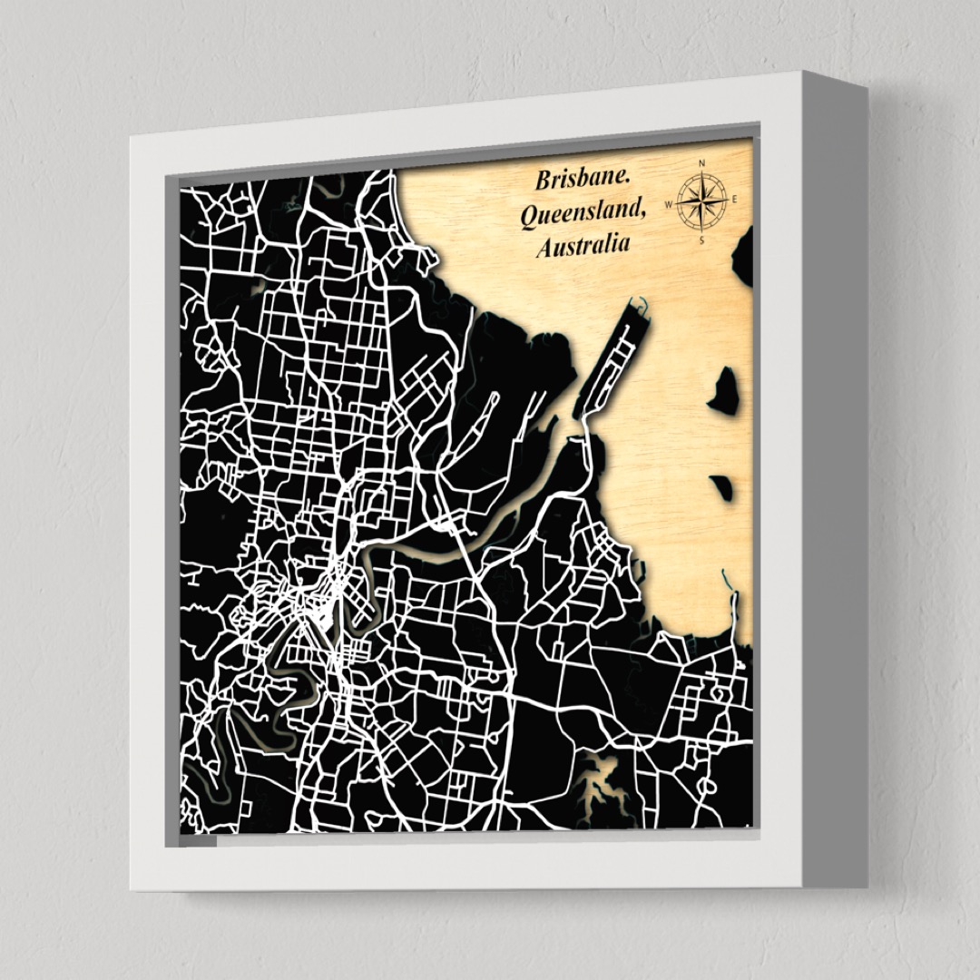 Brisbane City, Qld,  Australia (Black Land / White Roads)