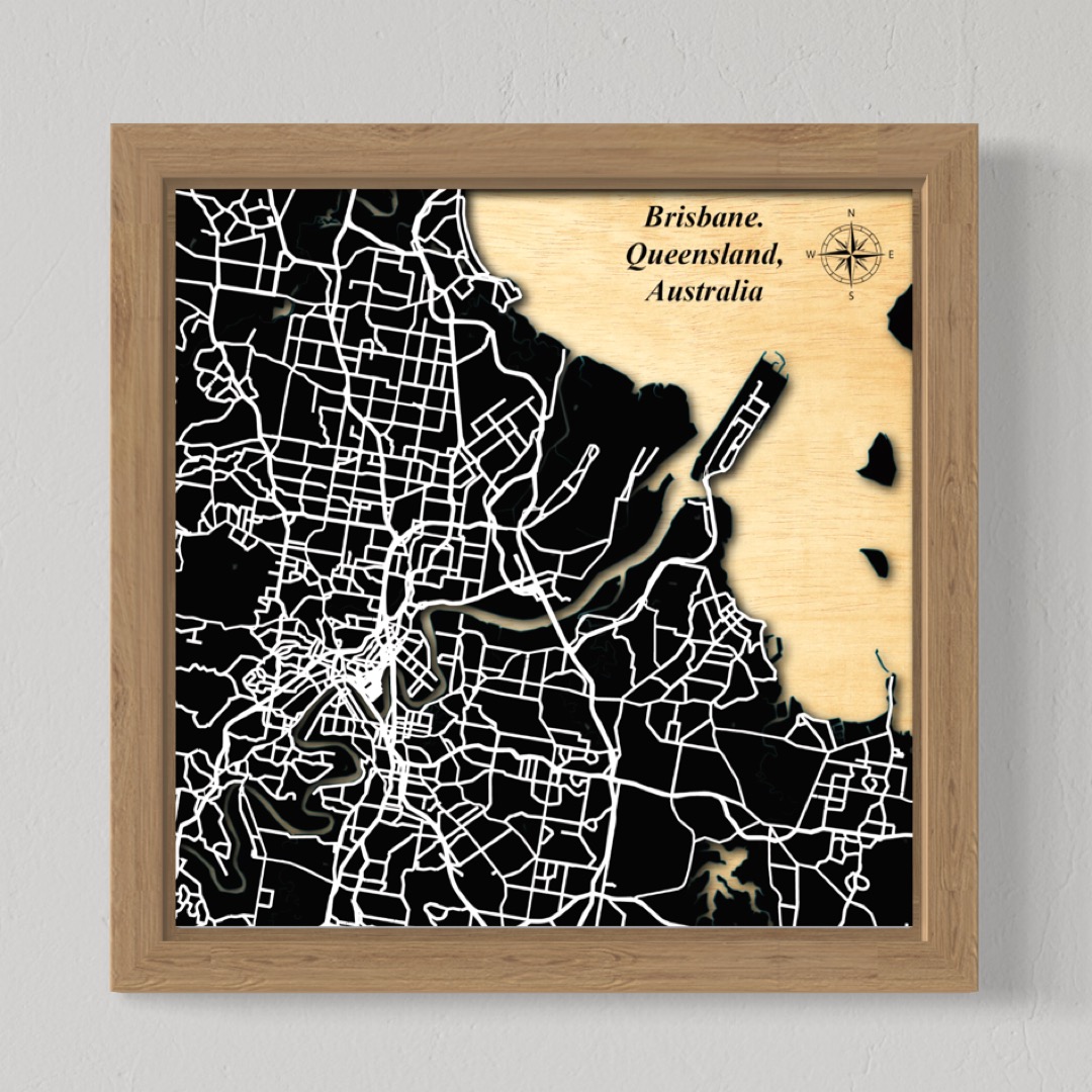 Brisbane City, Qld,  Australia (Black Land / White Roads)