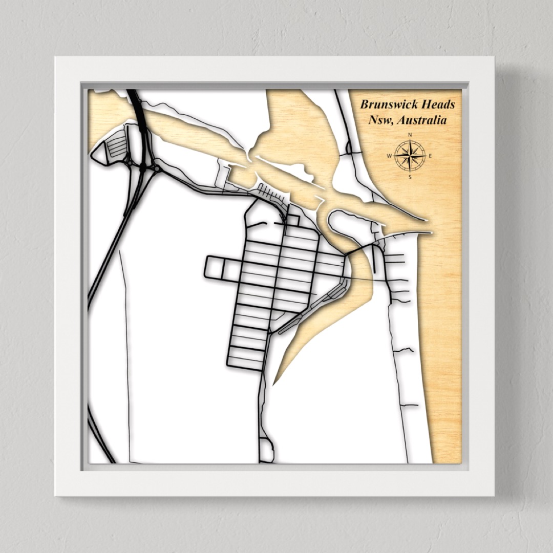 Brunswick Heads Town, Nsw, Australia (White Land, Black Roads)