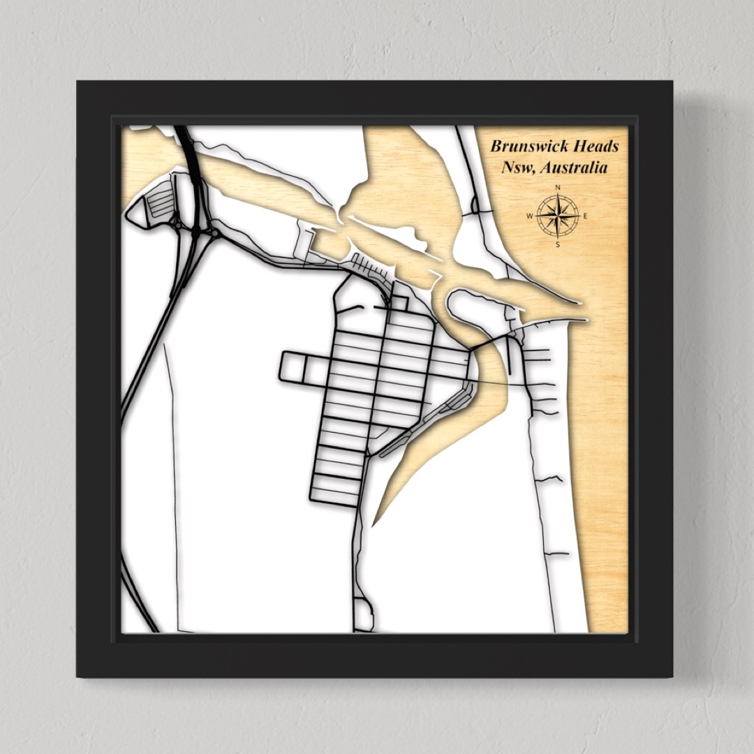 Brunswick Heads Town, Nsw, Australia (White Land, Black Roads)