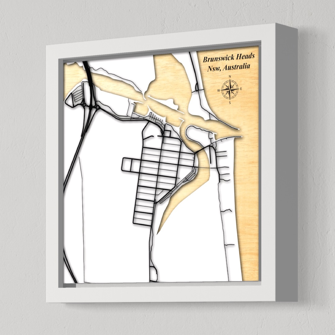 Brunswick Heads Town, Nsw, Australia (White Land, Black Roads)