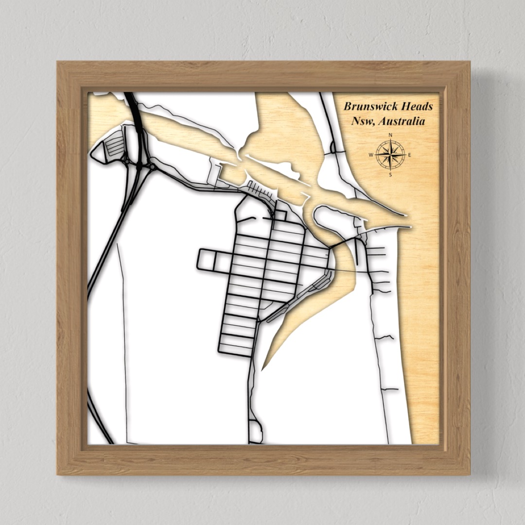 Brunswick Heads Town, Nsw, Australia (White Land, Black Roads)