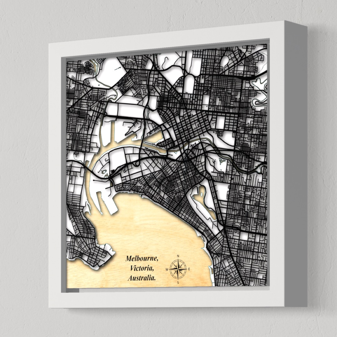 Melbourne City, Victoria, Australia (White Land, Black Roads)