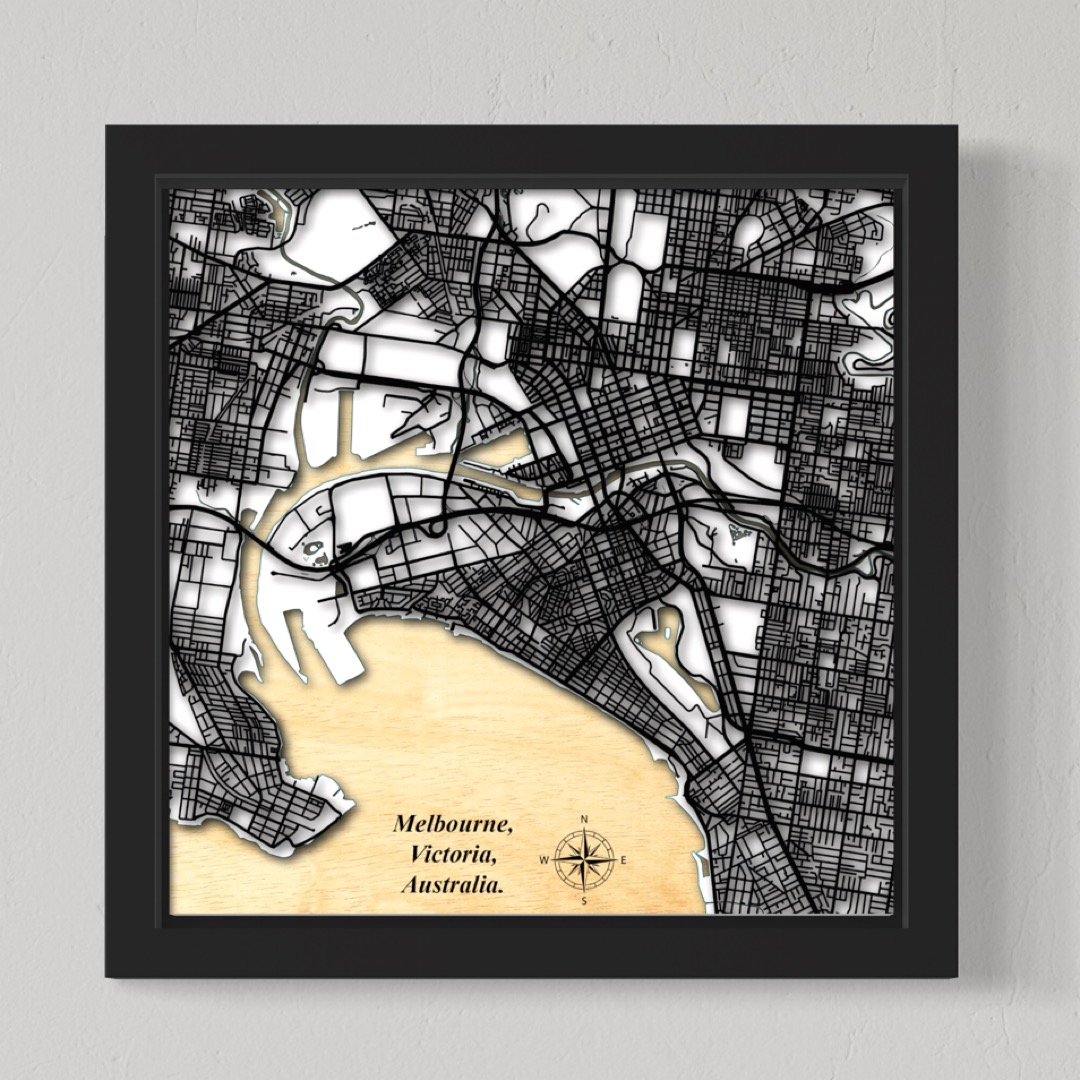 Melbourne City, Victoria, Australia (White Land, Black Roads)