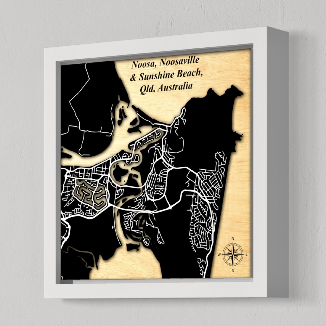Noosa, Noosaville & Sunshine Beach, Qld, Australia (Black Land, White Roads)