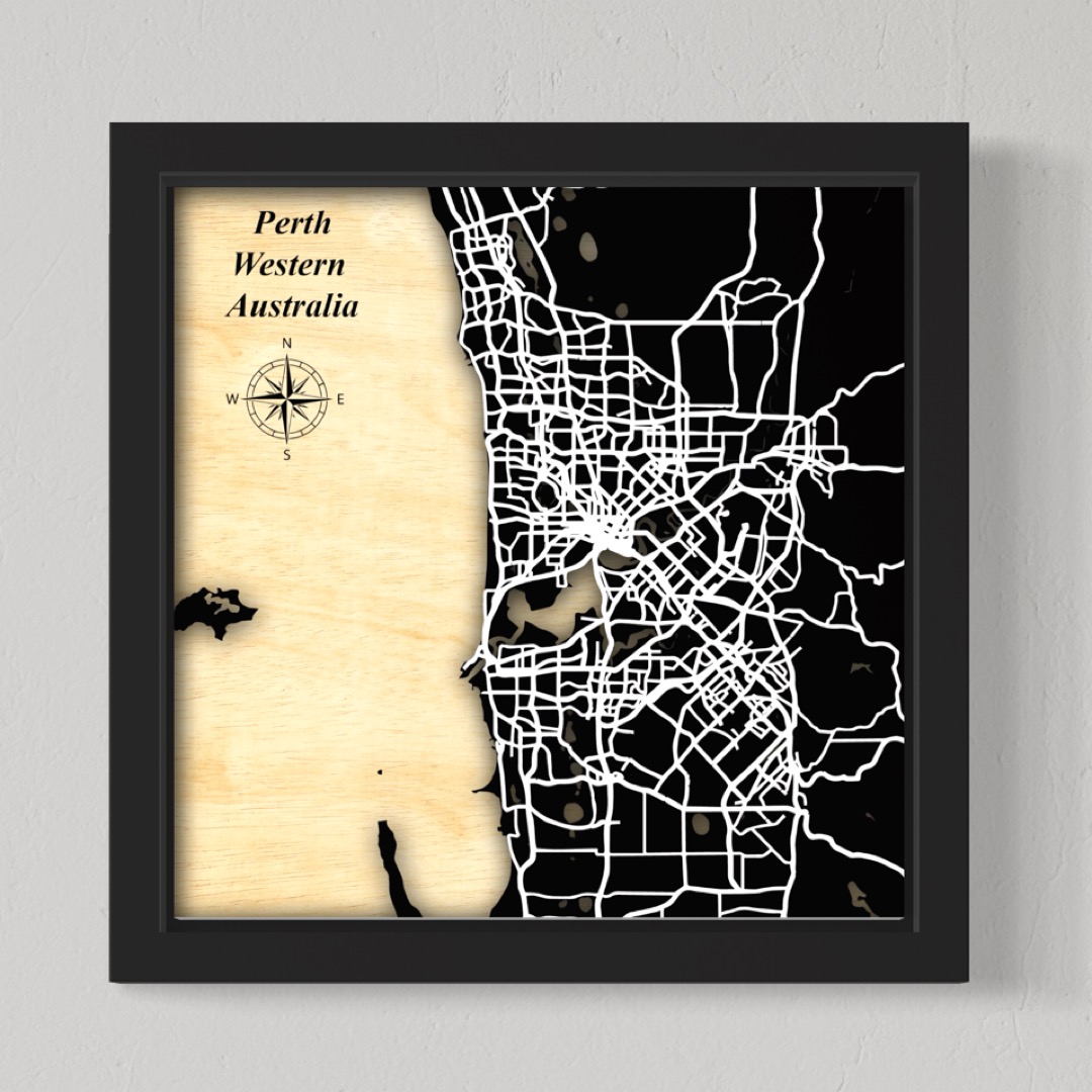 Perth & Coastline, WA, Australia (Black Land, White Roads)