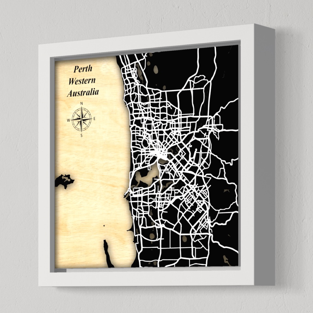 Perth & Coastline, WA, Australia (Black Land, White Roads)