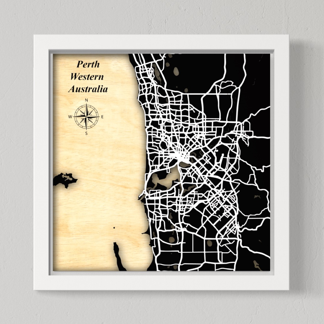 Perth & Coastline, WA, Australia (Black Land, White Roads)