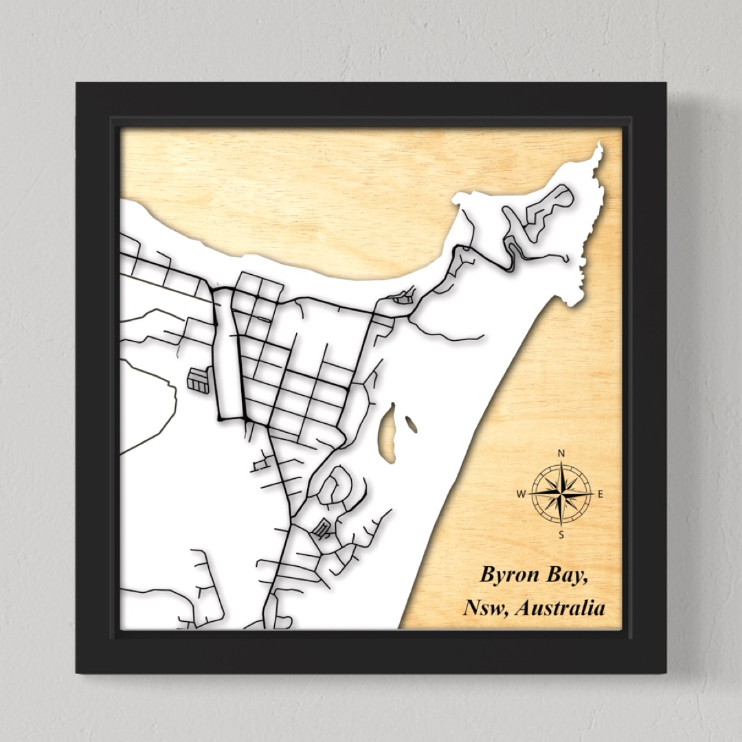 Byron Bay Town, Nsw, Australia (White Land, Black Roads)