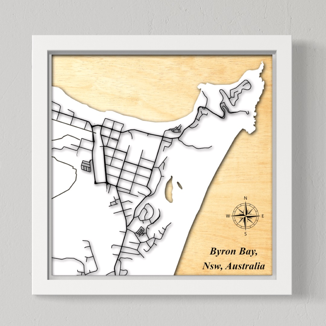 Byron Bay Town, Nsw, Australia (White Land, Black Roads)