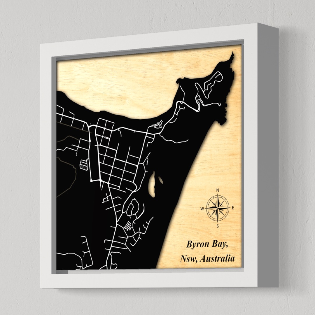 Byron Bay Town, Nsw, Australia (Black Land / White Roads)
