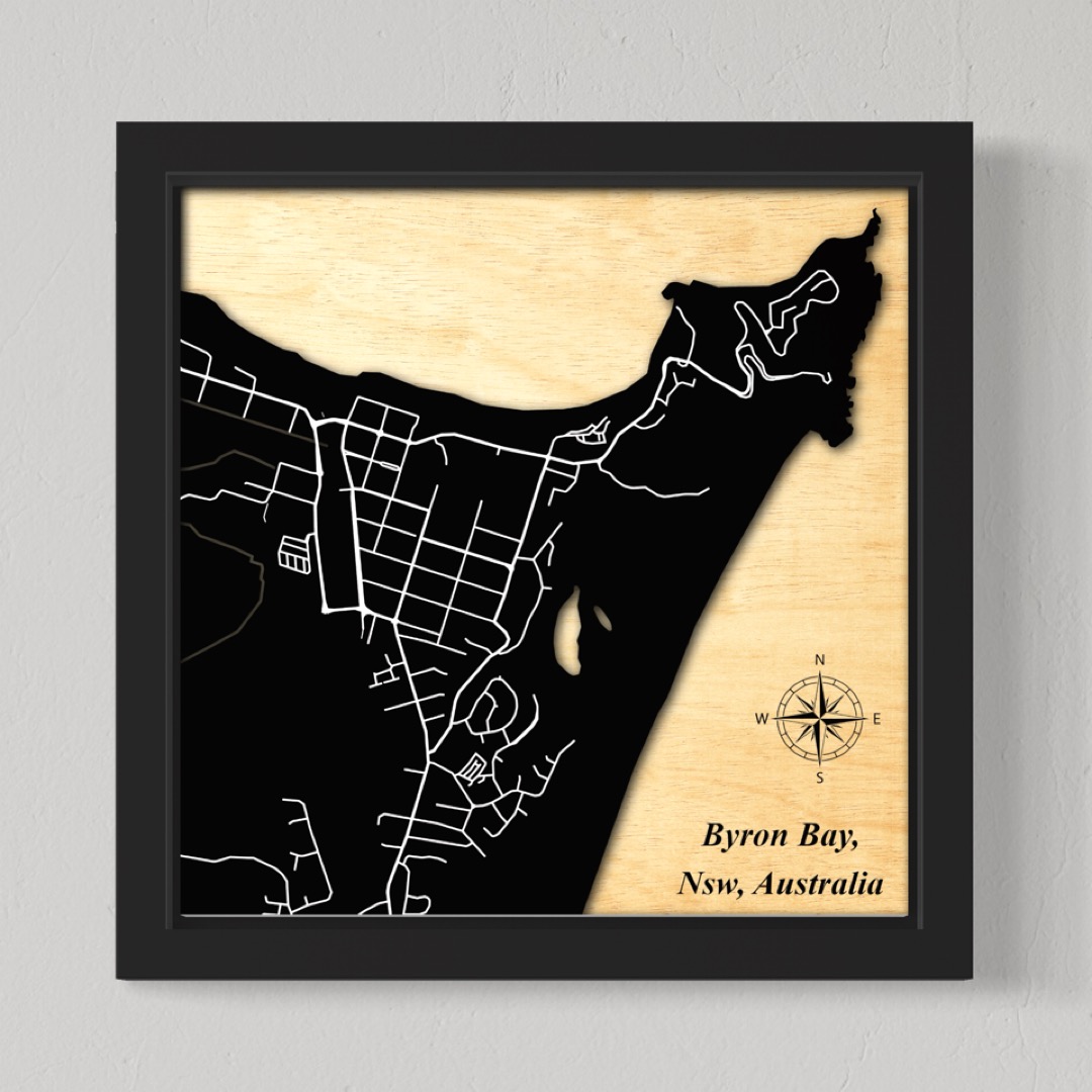 Byron Bay Town, Nsw, Australia (Black Land / White Roads)