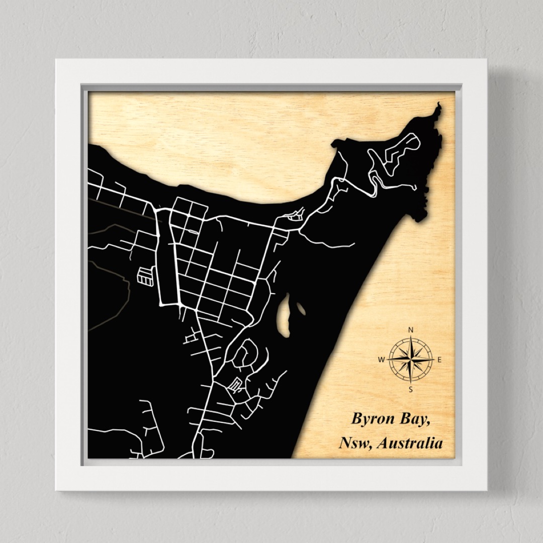 Byron Bay Town, Nsw, Australia (Black Land / White Roads)