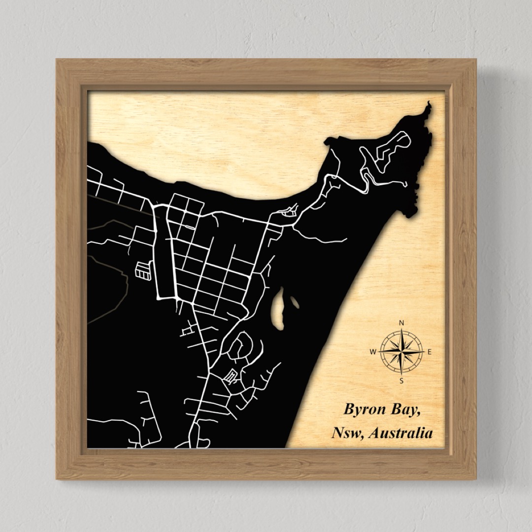 Byron Bay Town, Nsw, Australia (Black Land / White Roads)