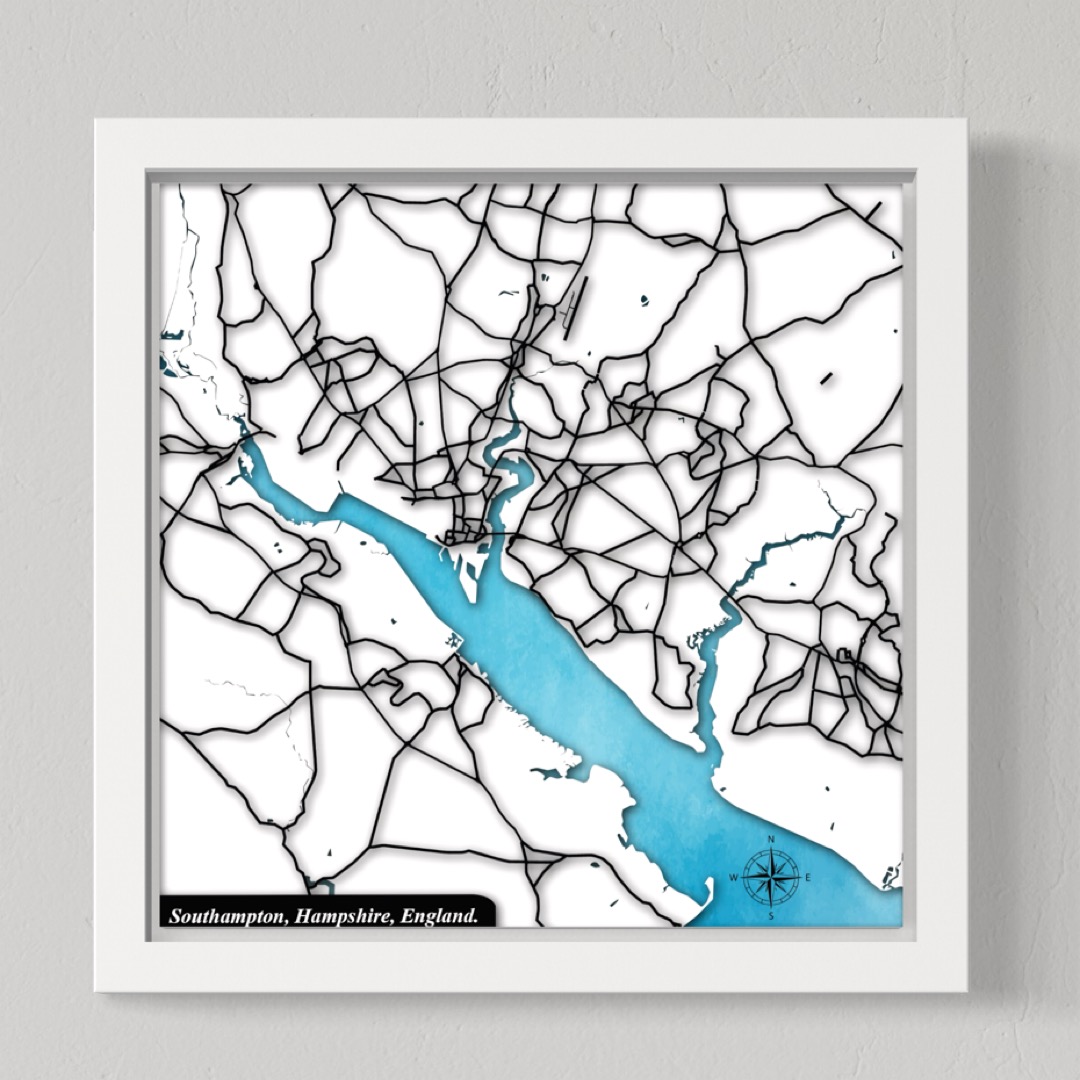 Southampton City, Hampshire, England (White Land, Black Roads)