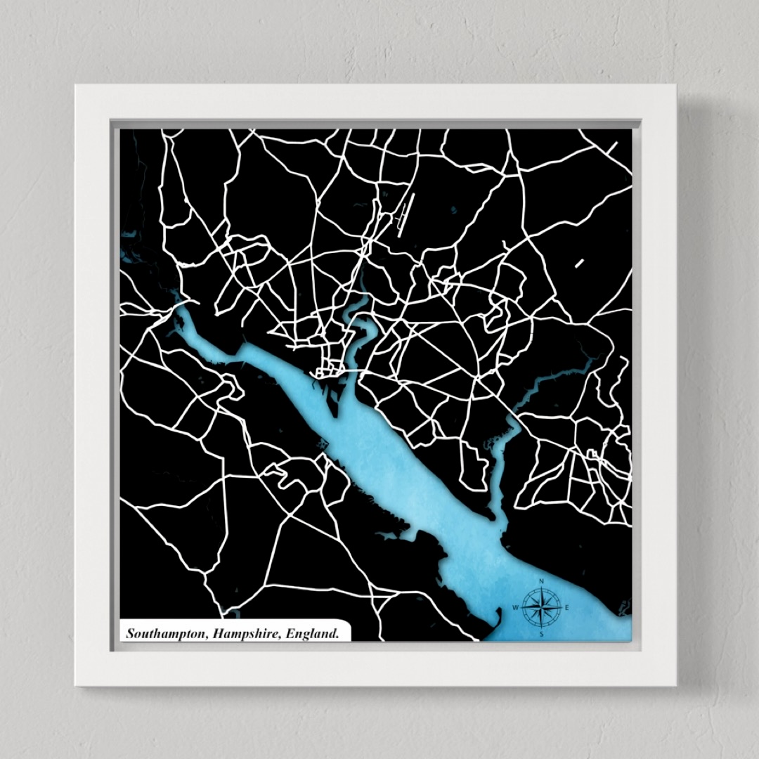 Southampton City, Hampshire, England (Black Land / White Roads)