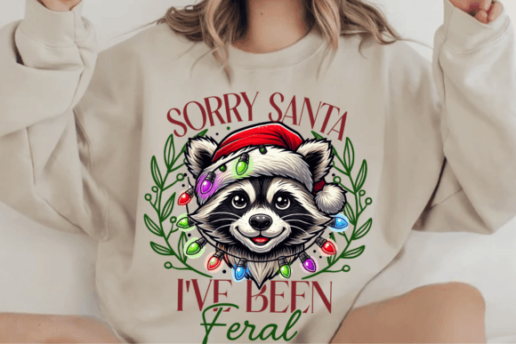 Christmas Racoon T-Shirt or Crew