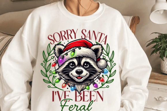 Christmas Racoon T-Shirt or Crew