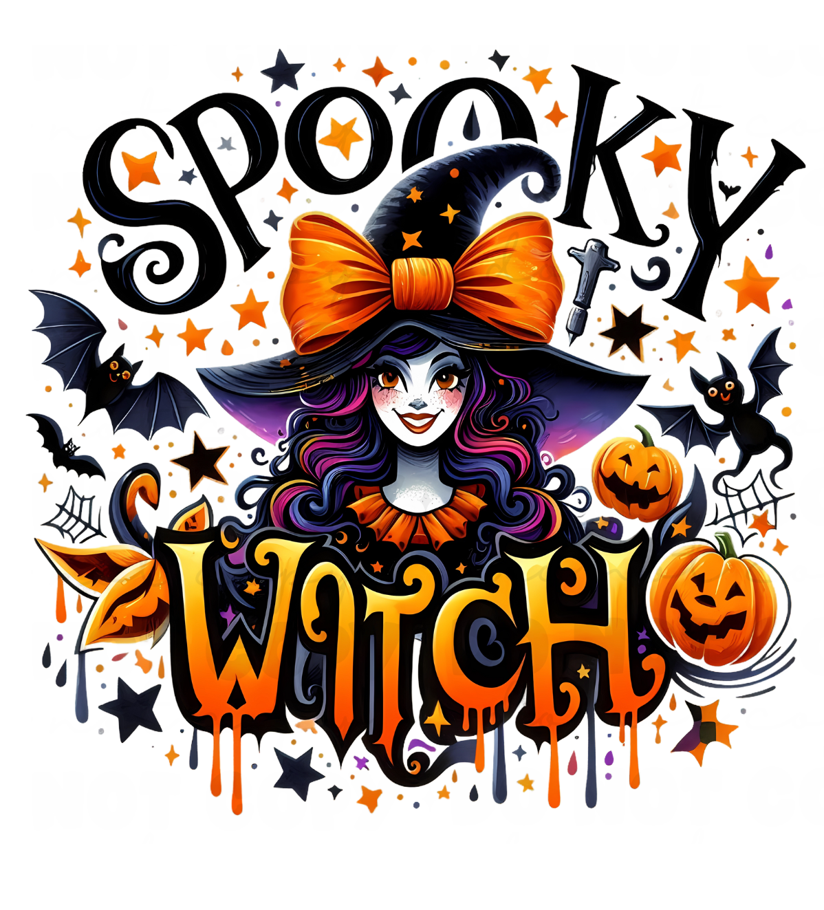 Halloween Spooky Witch DTF Transfer