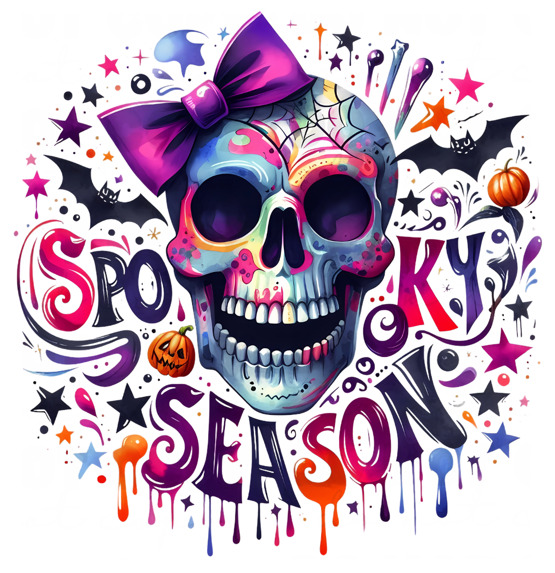 Spooky Skull DTF Transfer