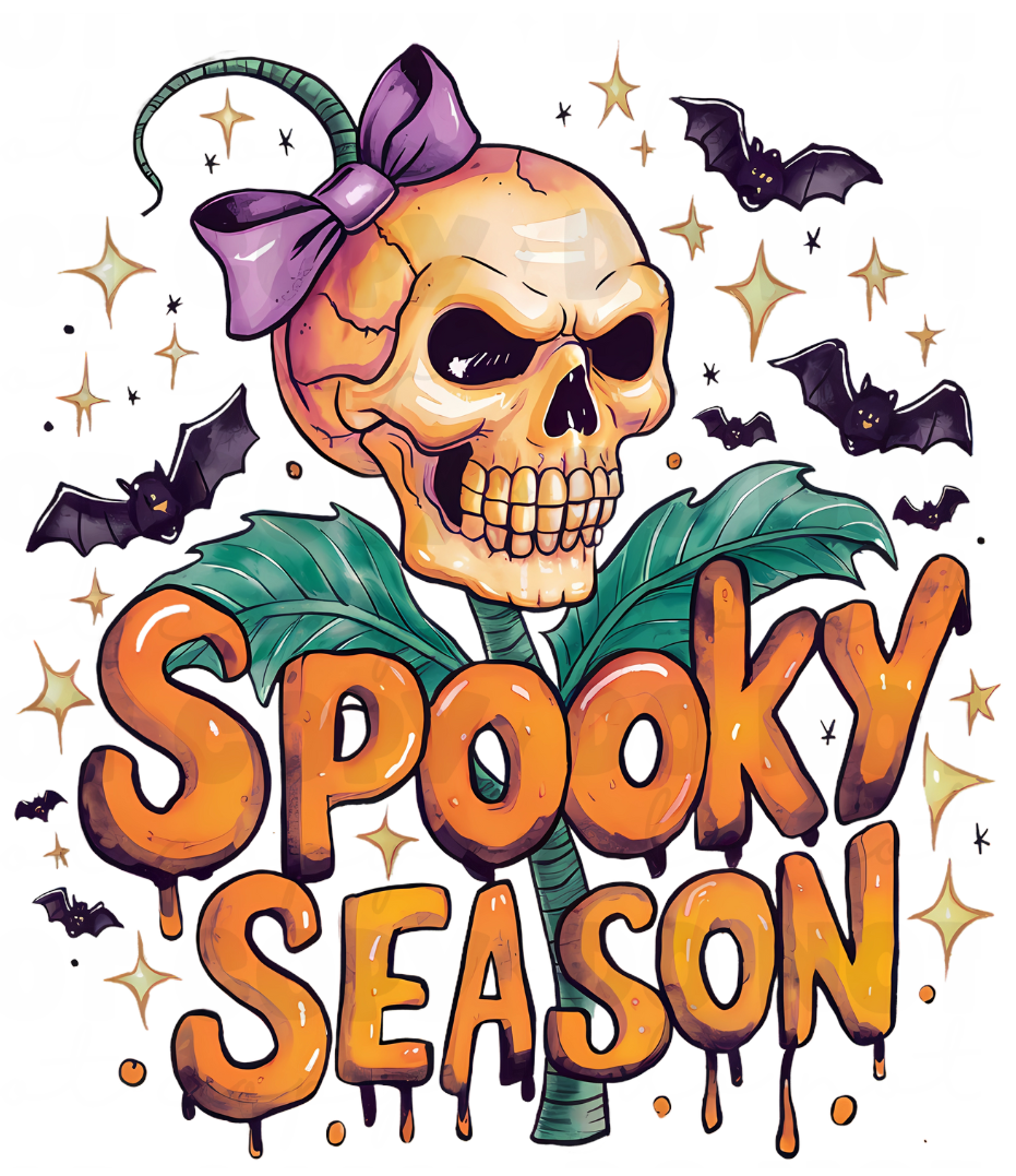 Spooky Season Skull DTF Transfer