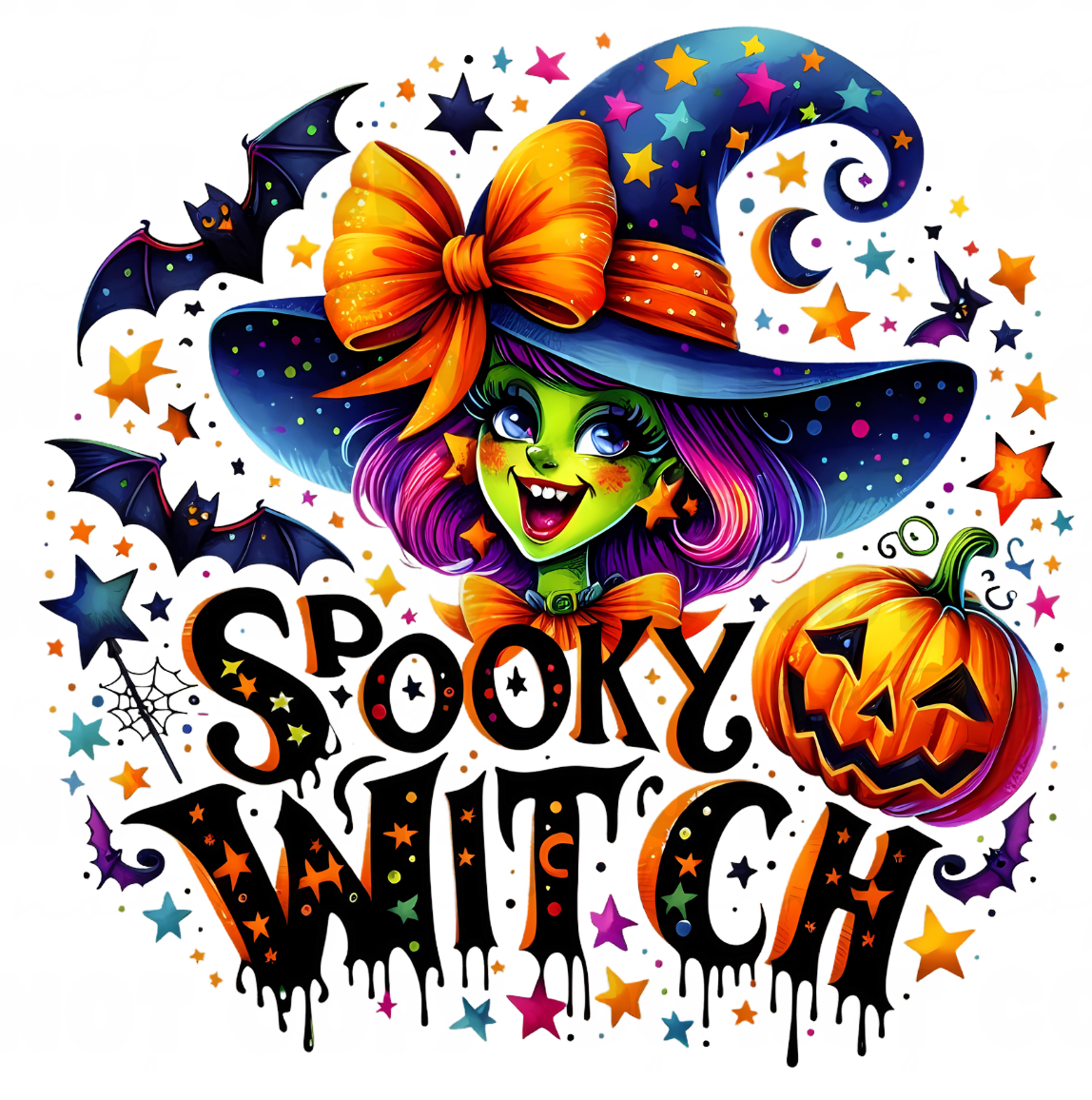 Spooky Witch DTF Transfer