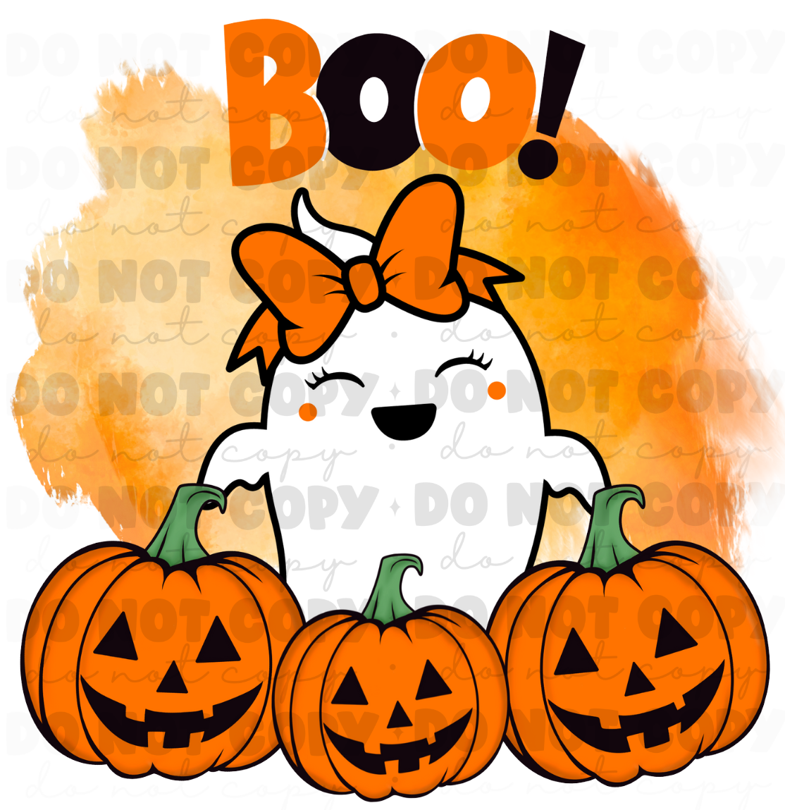 Boo Little Girl Ghost DTF Transfer