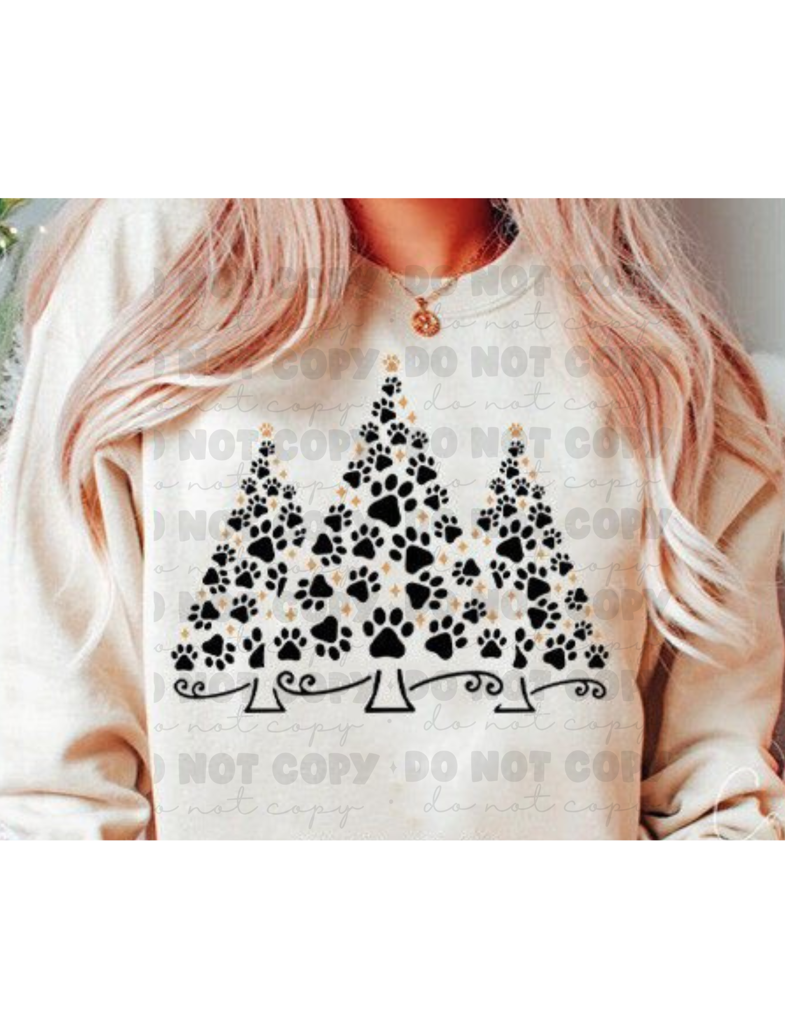 Christmas Tree Paw Print Sweatshirt